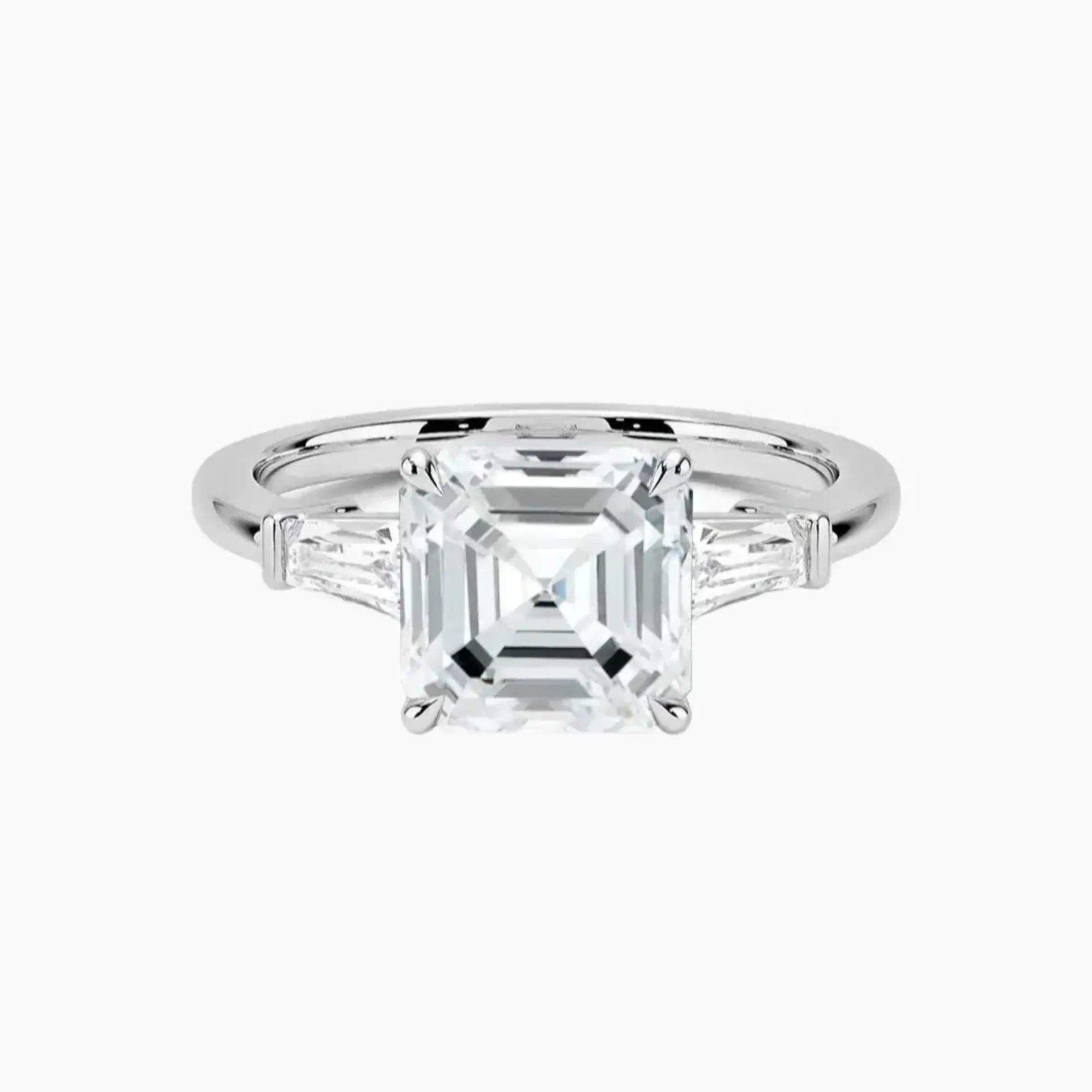 Nyx Asscher Three Stone Diamond Ring Setting in 18K Rose Gold