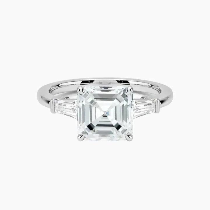 Nyx Asscher Three Stone 1.5 Carat Lab Grown Diamond Engagement Ring in 14K White Gold