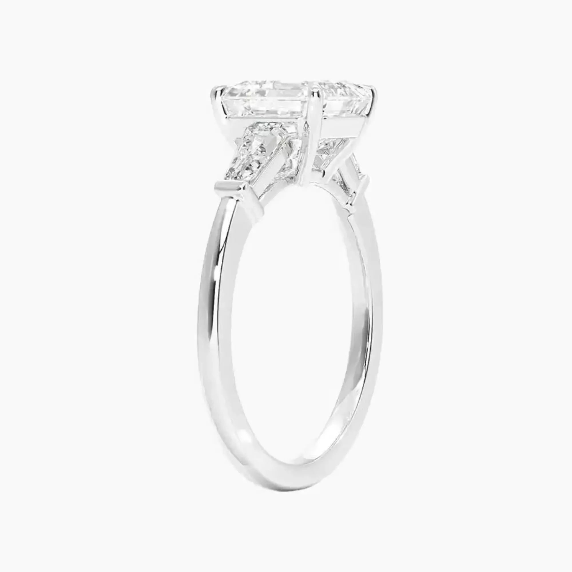 Nyx Asscher Three Stone 3 Carat Lab Grown Diamond Engagement Ring in 14K Rose Gold