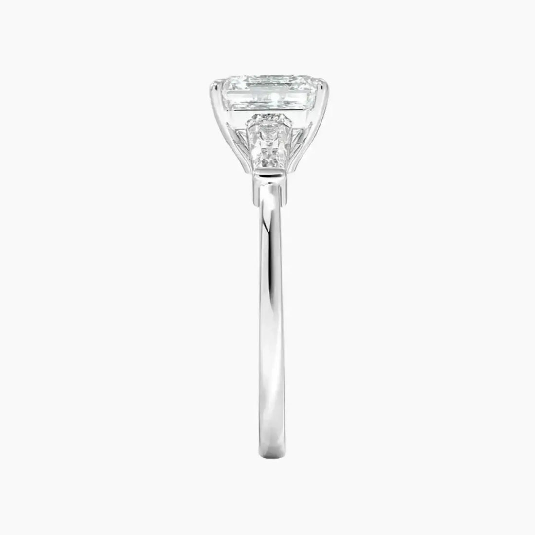 Nyx Asscher Three Stone Diamond Ring Setting in 14K Yellow Gold