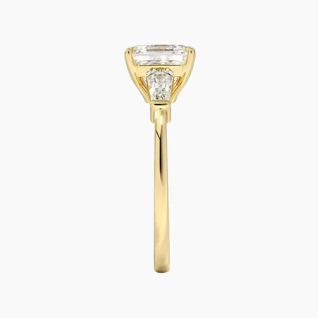 Nyx Asscher Three Stone 1 Carat Lab Grown Diamond Engagement Ring in 18K Rose Gold
