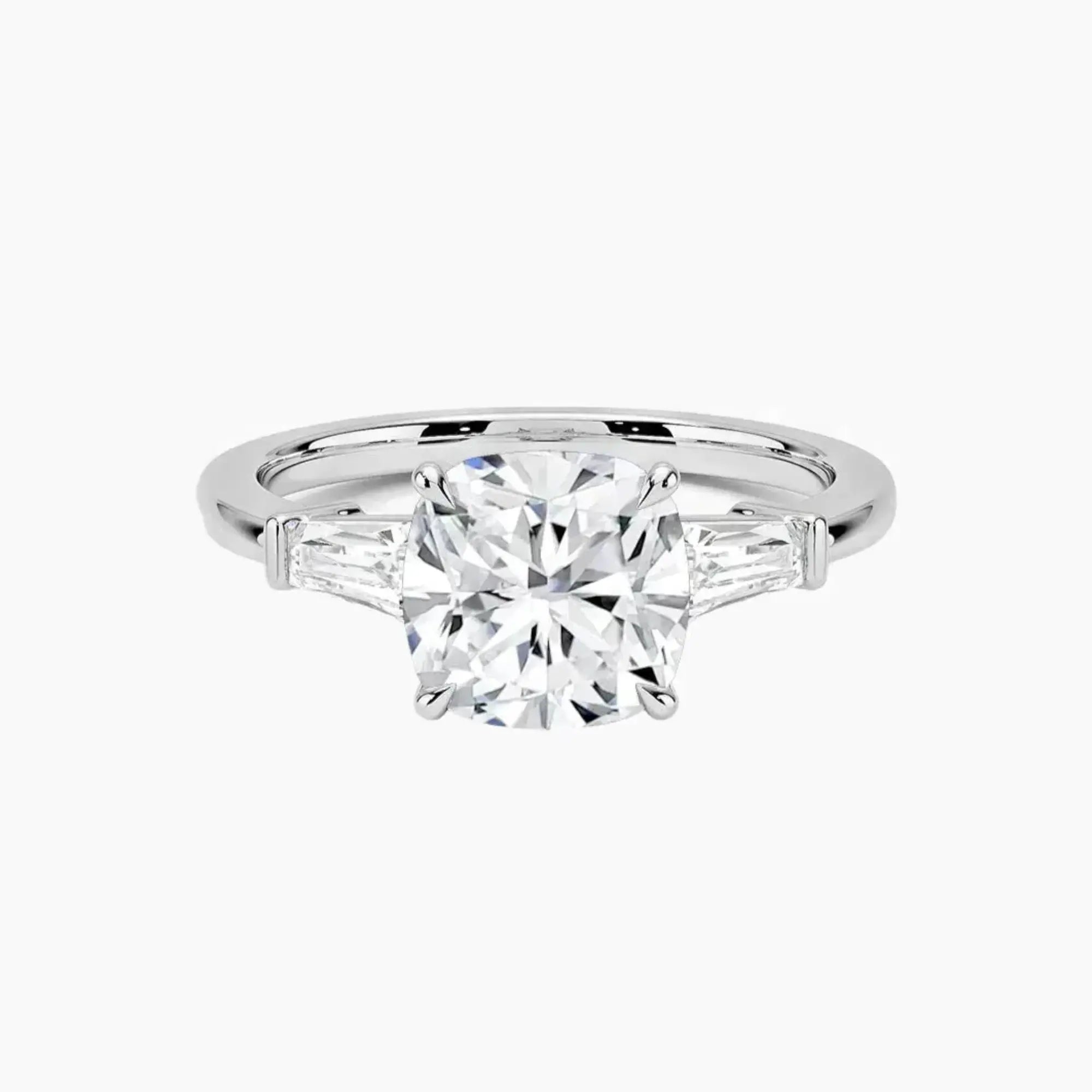 Nyx Cushion Three Stone 2 Carat Lab Grown Diamond Engagement Ring in 14K Rose Gold