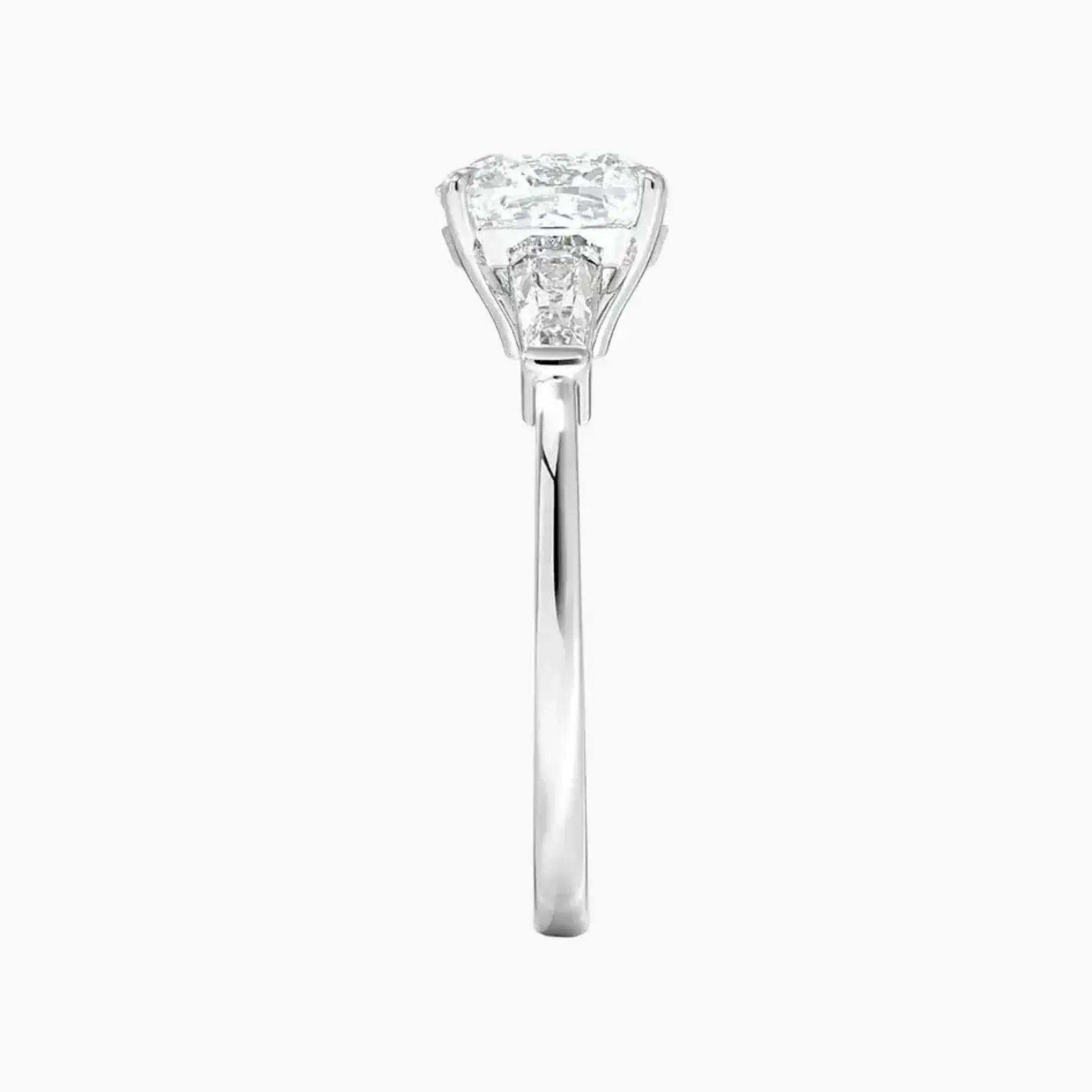 Nyx Cushion Three Stone Diamond Ring Setting in 14K Yellow Gold