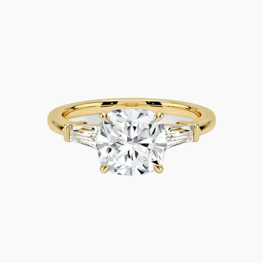 Nyx Cushion Three Stone 1 Carat Lab Grown Diamond Engagement Ring in 18K White Gold