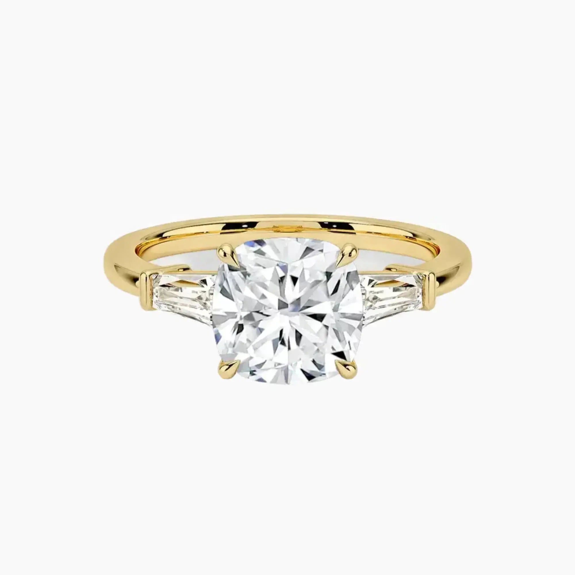 Nyx Cushion Three Stone Diamond Ring Setting in 14K White Gold