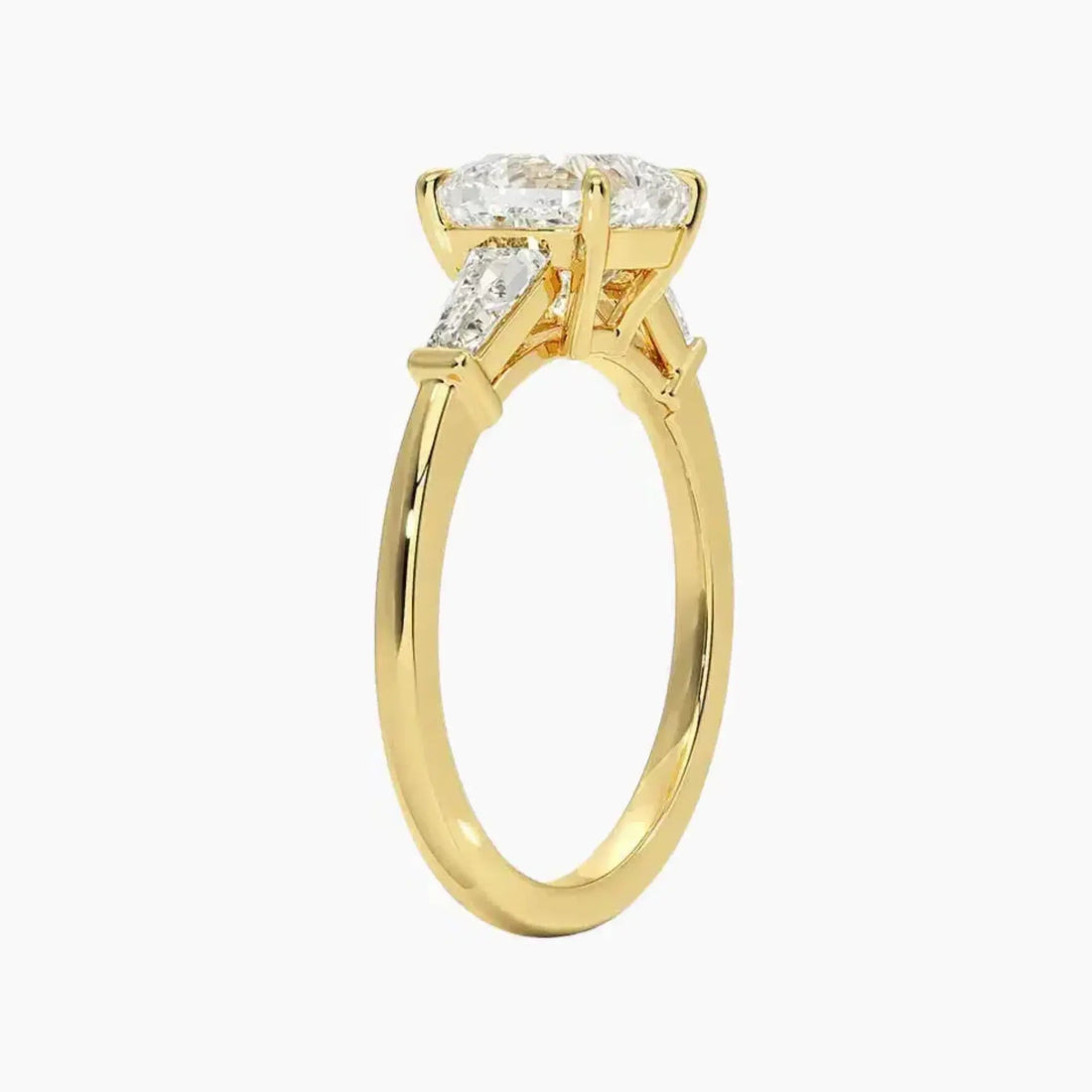 Nyx Cushion Three Stone 3 Carat Lab Grown Diamond Engagement Ring in 14K White Gold