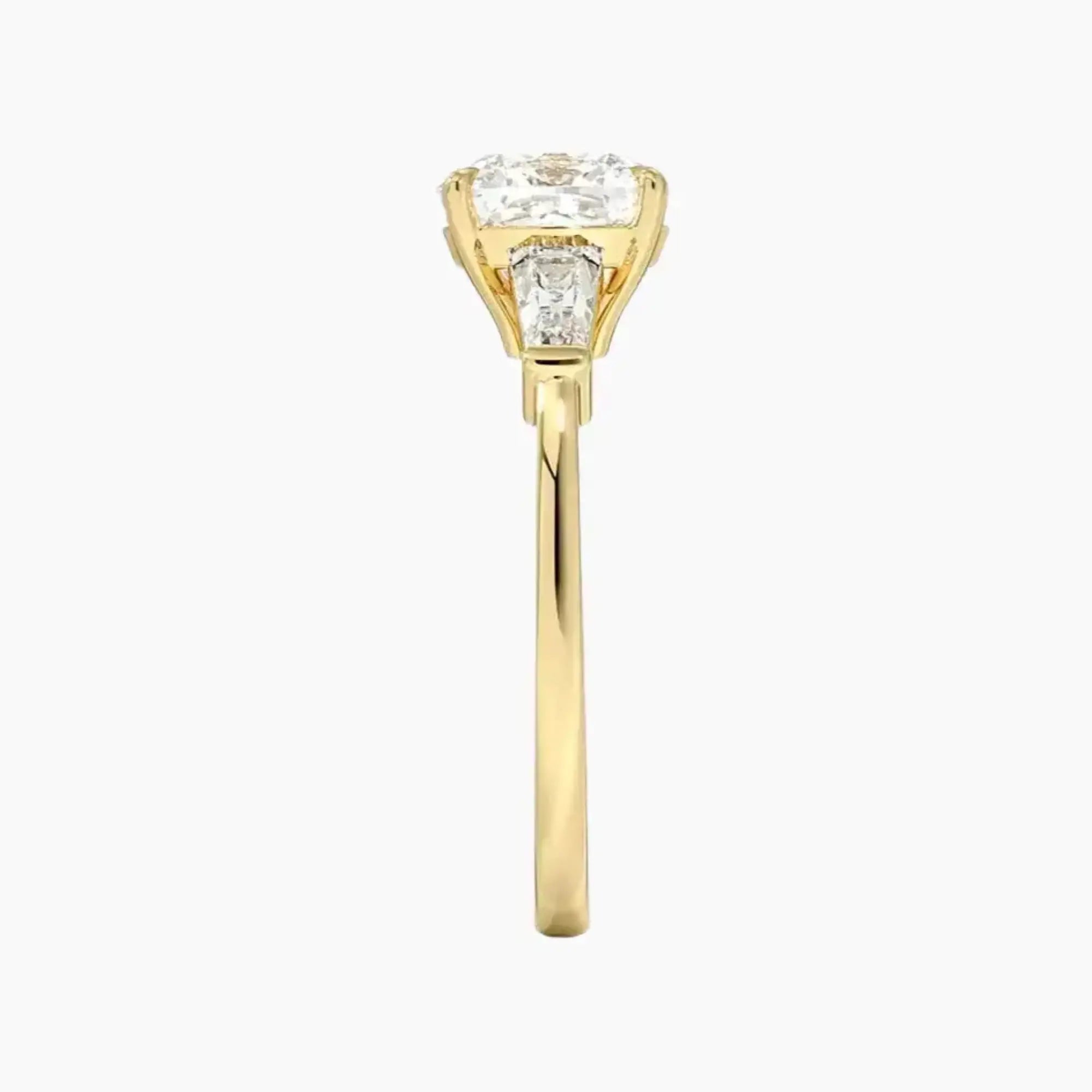 Nyx Cushion Three Stone 2 Carat Lab Grown Diamond Engagement Ring in 14K Rose Gold