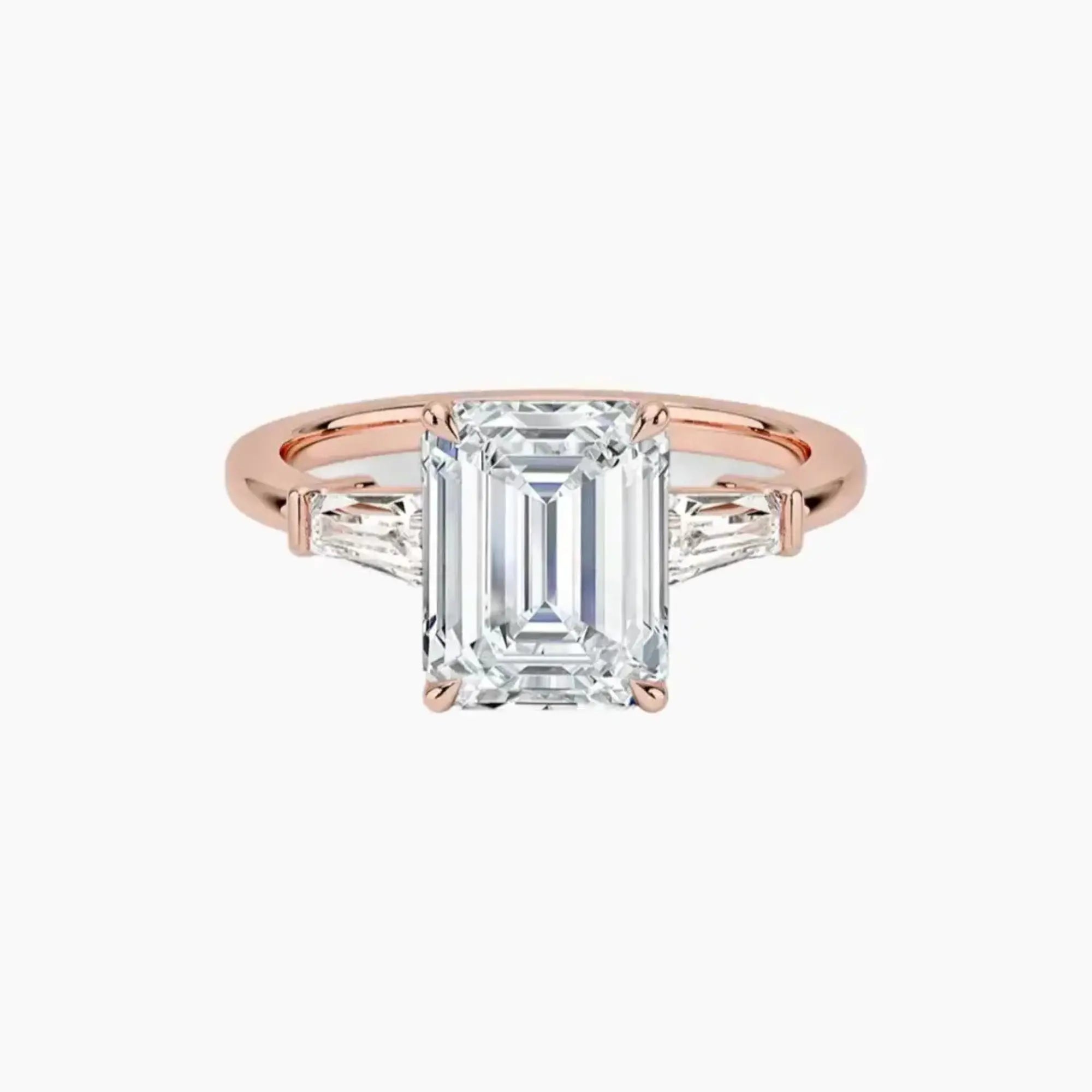 Nyx Emerald Three Stone 1.5 Carat Lab Grown Diamond Engagement Ring in 14K Rose Gold
