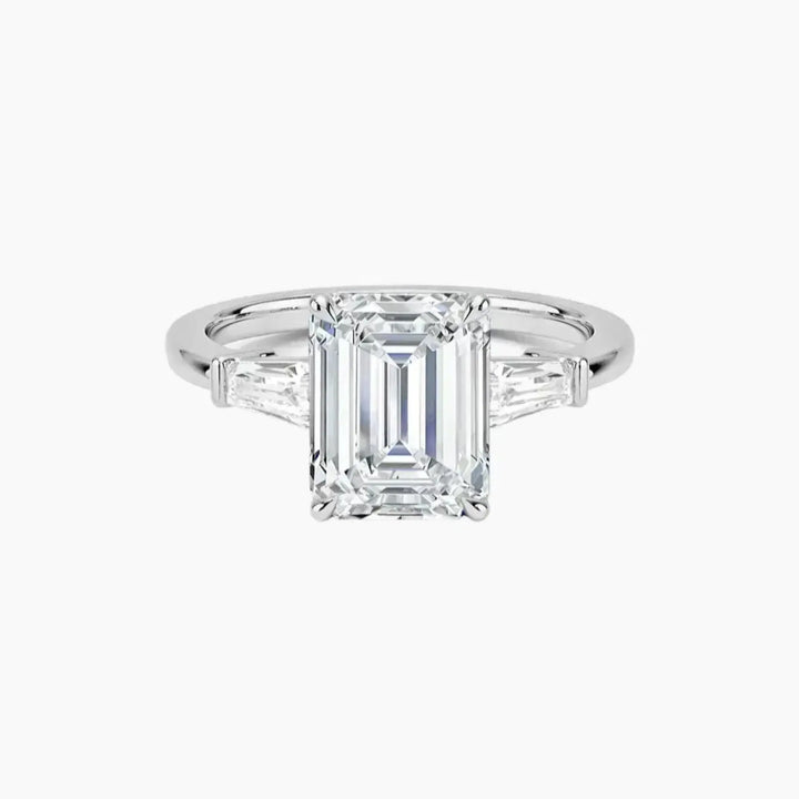 Nyx Emerald Three Stone 2 Carat Lab Grown Diamond Engagement Ring in 14K White Gold