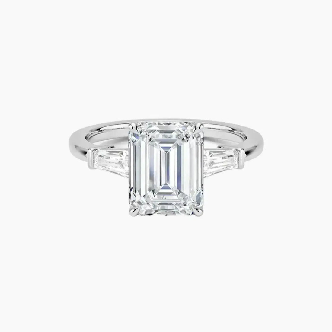 Nyx Emerald Three Stone 2 Carat Lab Grown Diamond Engagement Ring in 18K Yellow Gold