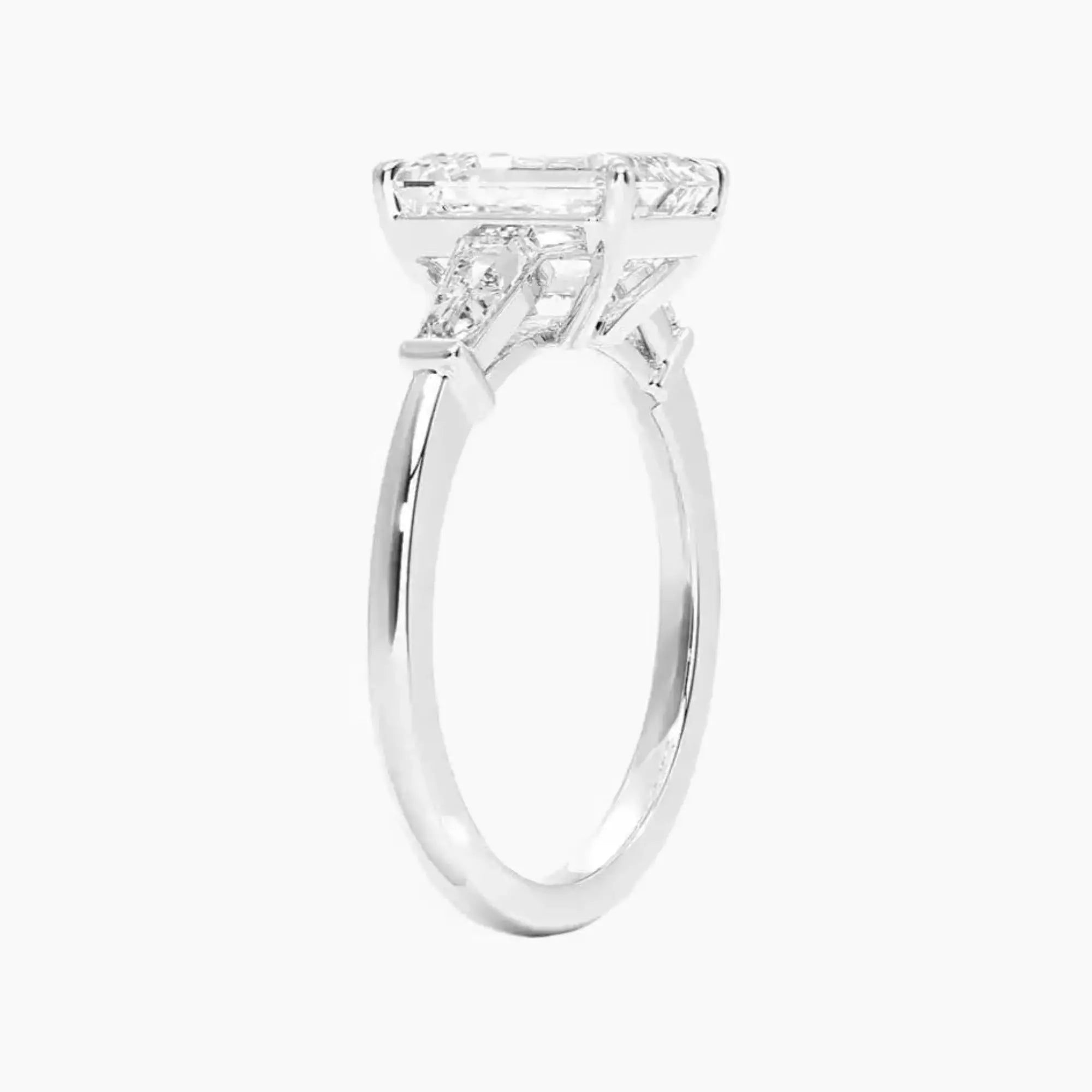 Nyx Emerald Three Stone Diamond Ring Setting in 18K Yellow Gold