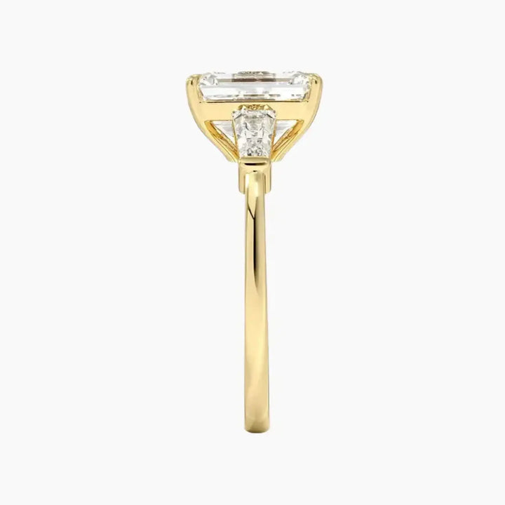 Nyx Emerald Three Stone 1 Carat Lab Grown Diamond Engagement Ring in 14K Rose Gold