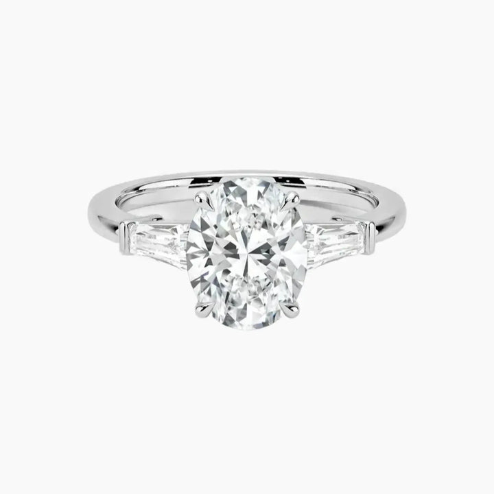 Nyx Oval Three Stone 1.5 Carat Lab Grown Diamond Engagement Ring in 18K White Gold