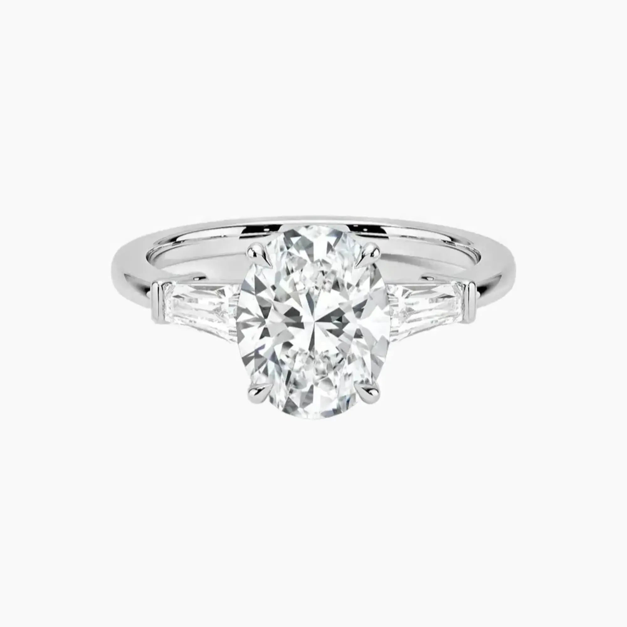 Nyx Oval Three Stone 2 Carat Lab Grown Diamond Engagement Ring in 14K Rose Gold