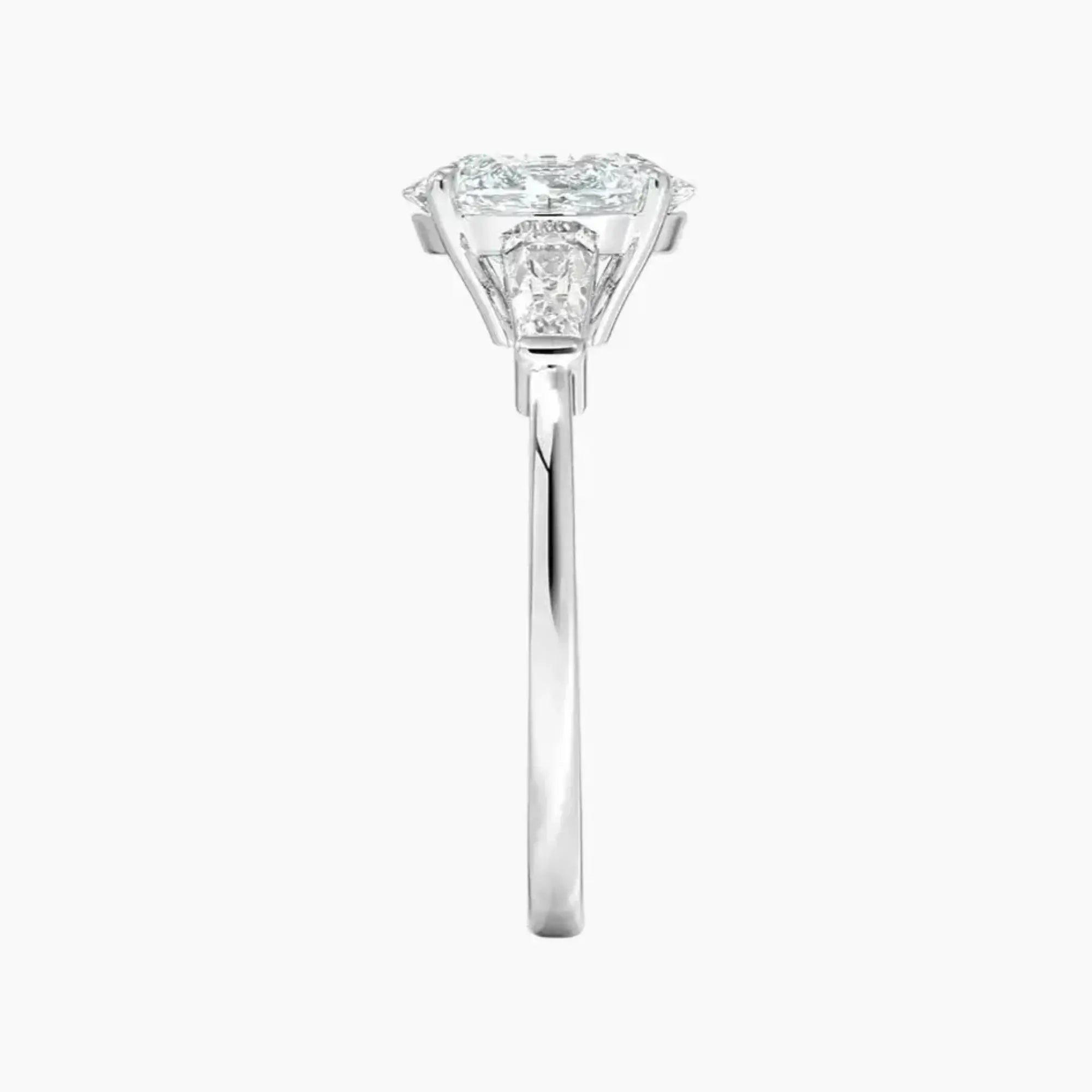 Nyx Oval Three Stone 1 Carat Lab Grown Diamond Engagement Ring in 14K White Gold