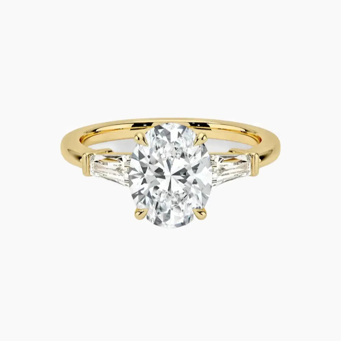 Nyx Oval Three Stone 2.5 Carat Lab Grown Diamond Engagement Ring in 18K White Gold