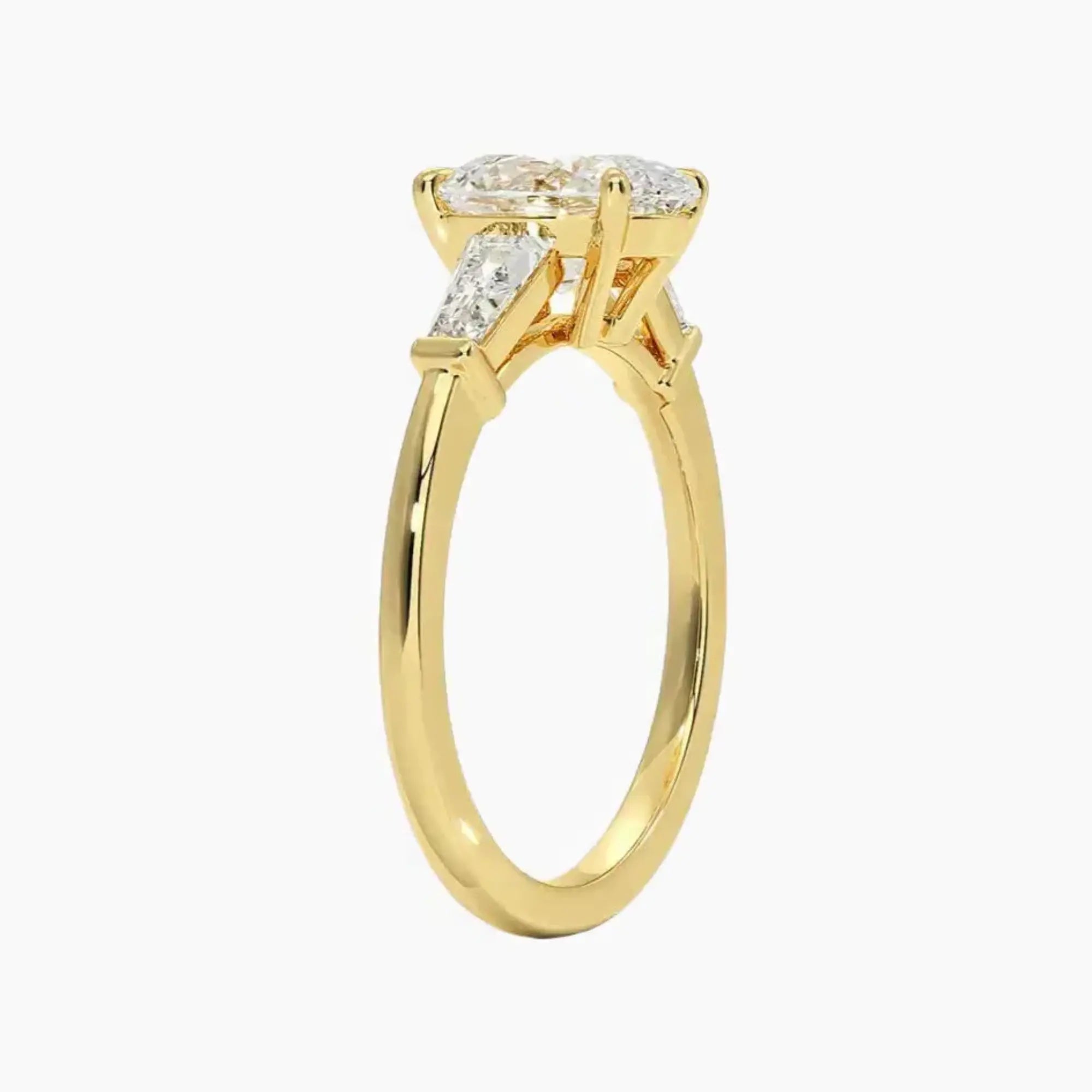 Nyx Oval Three Stone 2 Carat Lab Grown Diamond Engagement Ring in 14K Rose Gold