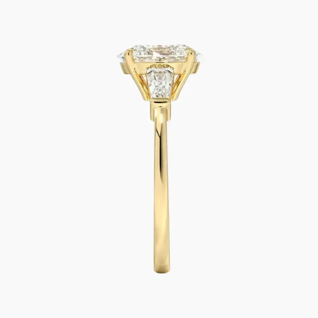 Nyx Oval Three Stone Diamond Ring Setting in 18K Rose Gold