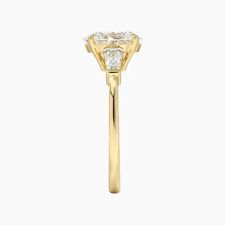 Nyx Oval Three Stone 3 Carat Lab Grown Diamond Engagement Ring in 14K Rose Gold