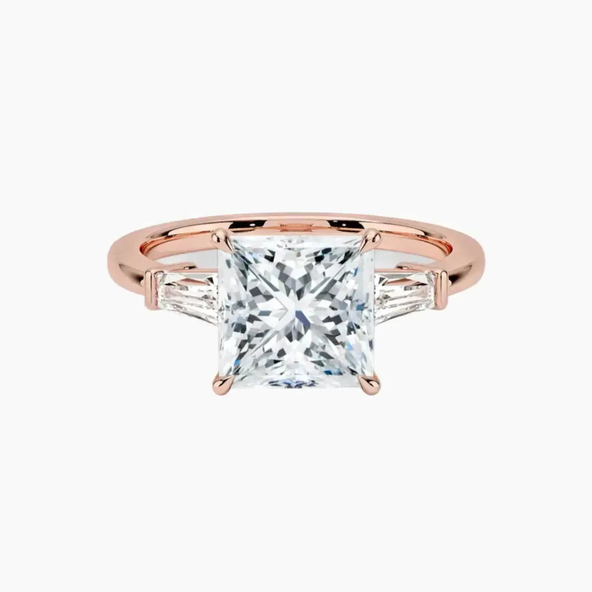 Nyx Princess Three Stone 1.5 Carat Lab Grown Diamond Engagement Ring in 18K Rose Gold