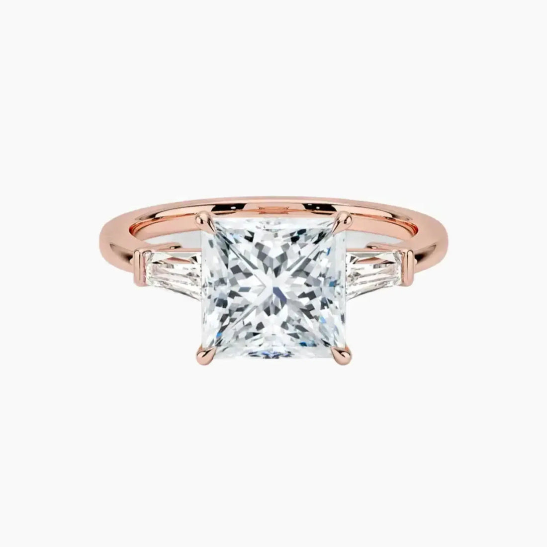 Nyx Princess Three Stone Diamond Ring Setting in 18K White Gold