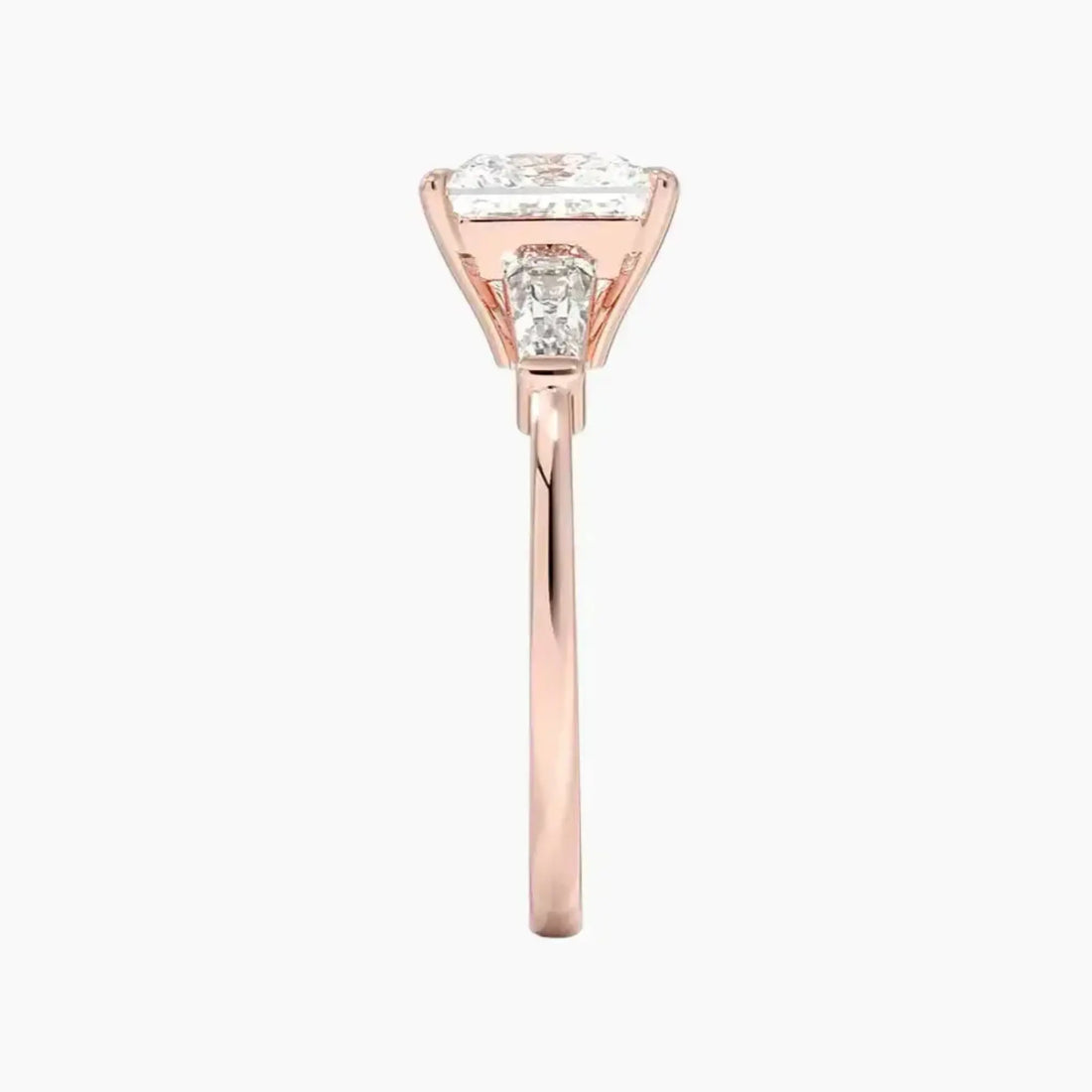 Nyx Princess Three Stone Diamond Ring Setting in 18K White Gold