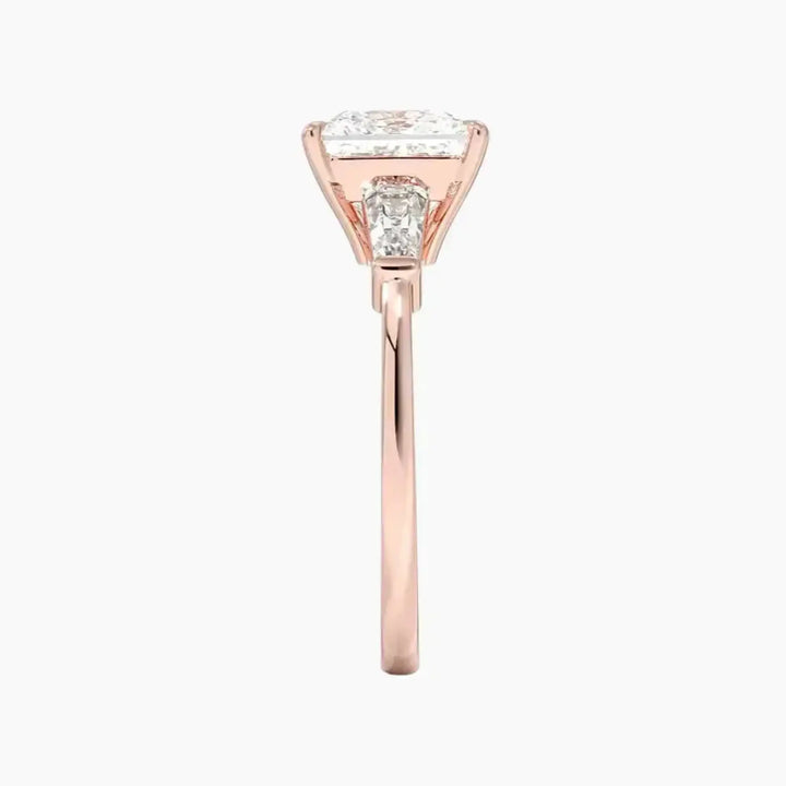Nyx Princess Three Stone 3 Carat Lab Grown Diamond Engagement Ring in 14K White Gold