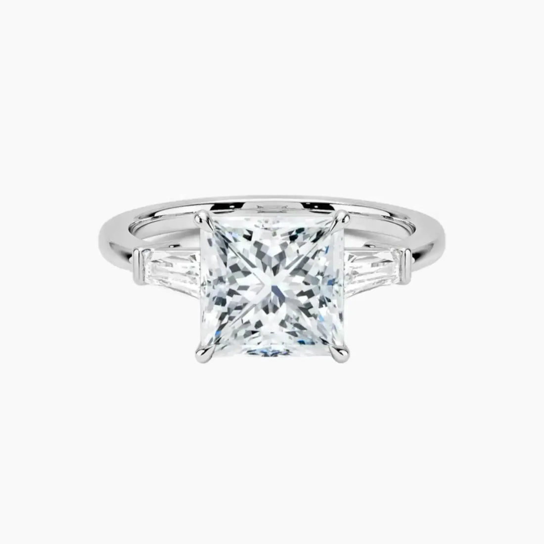 Nyx Princess Three Stone 3 Carat Lab Grown Diamond Engagement Ring in 18K Yellow Gold