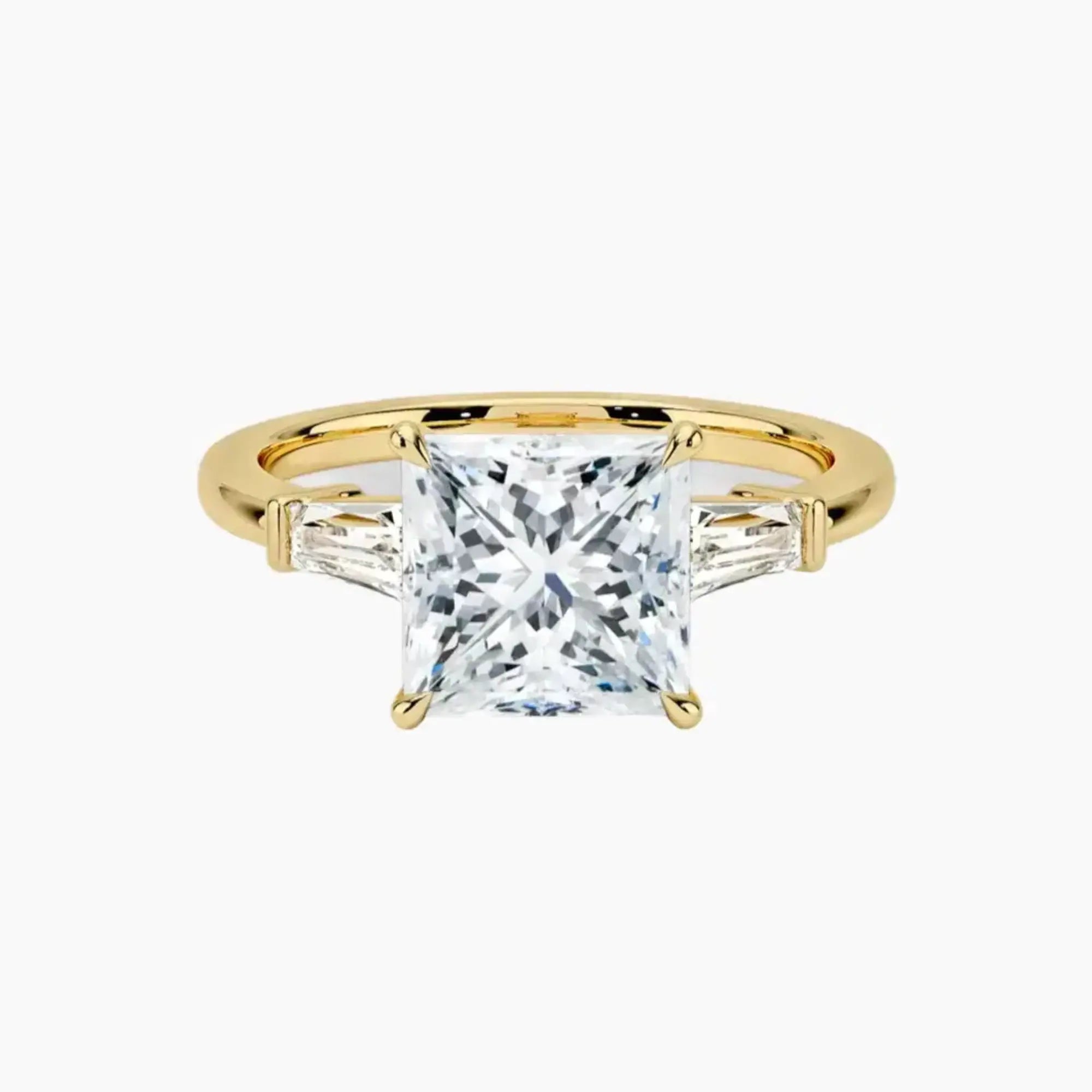 Nyx Princess Three Stone 1 Carat Lab Grown Diamond Engagement Ring in 18K Rose Gold