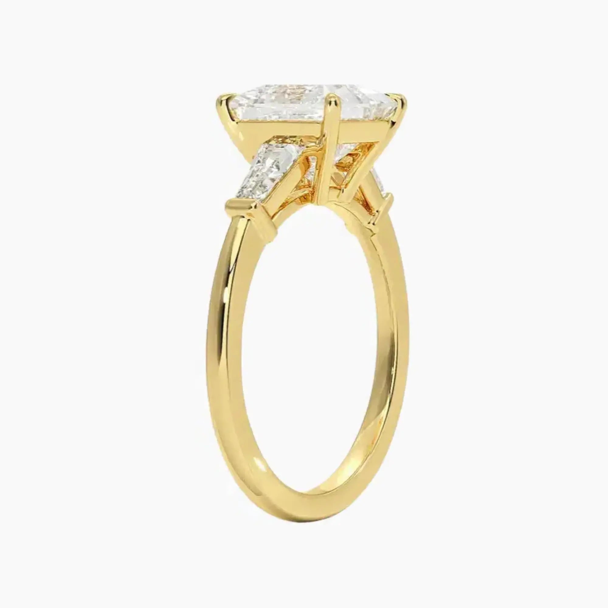 Nyx Princess Three Stone 2 Carat Lab Grown Diamond Engagement Ring in 14K White Gold