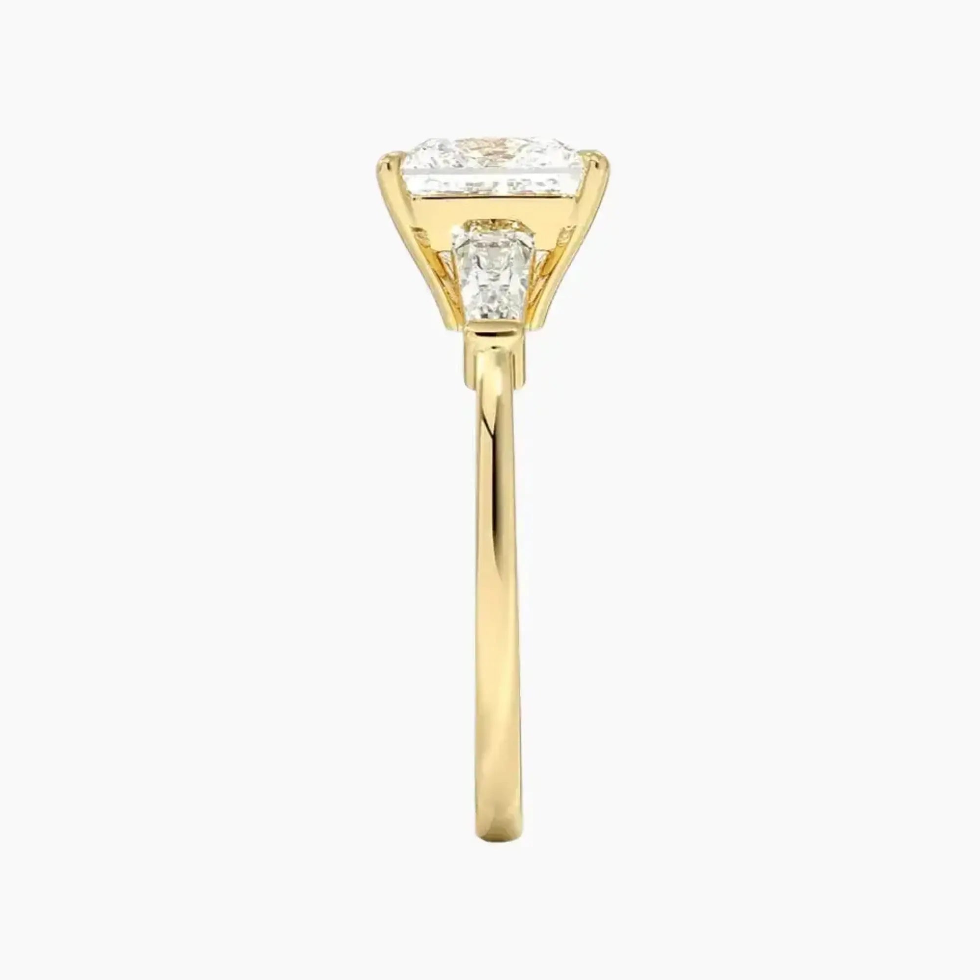 Nyx Princess Three Stone 1 Carat Lab Grown Diamond Engagement Ring in 18K Yellow Gold