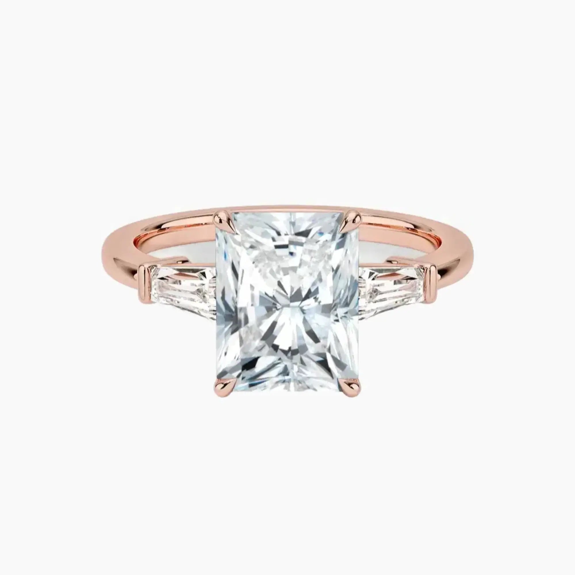 Nyx Radiant Three Stone 1 Carat Lab Grown Diamond Engagement Ring in 18K Rose Gold