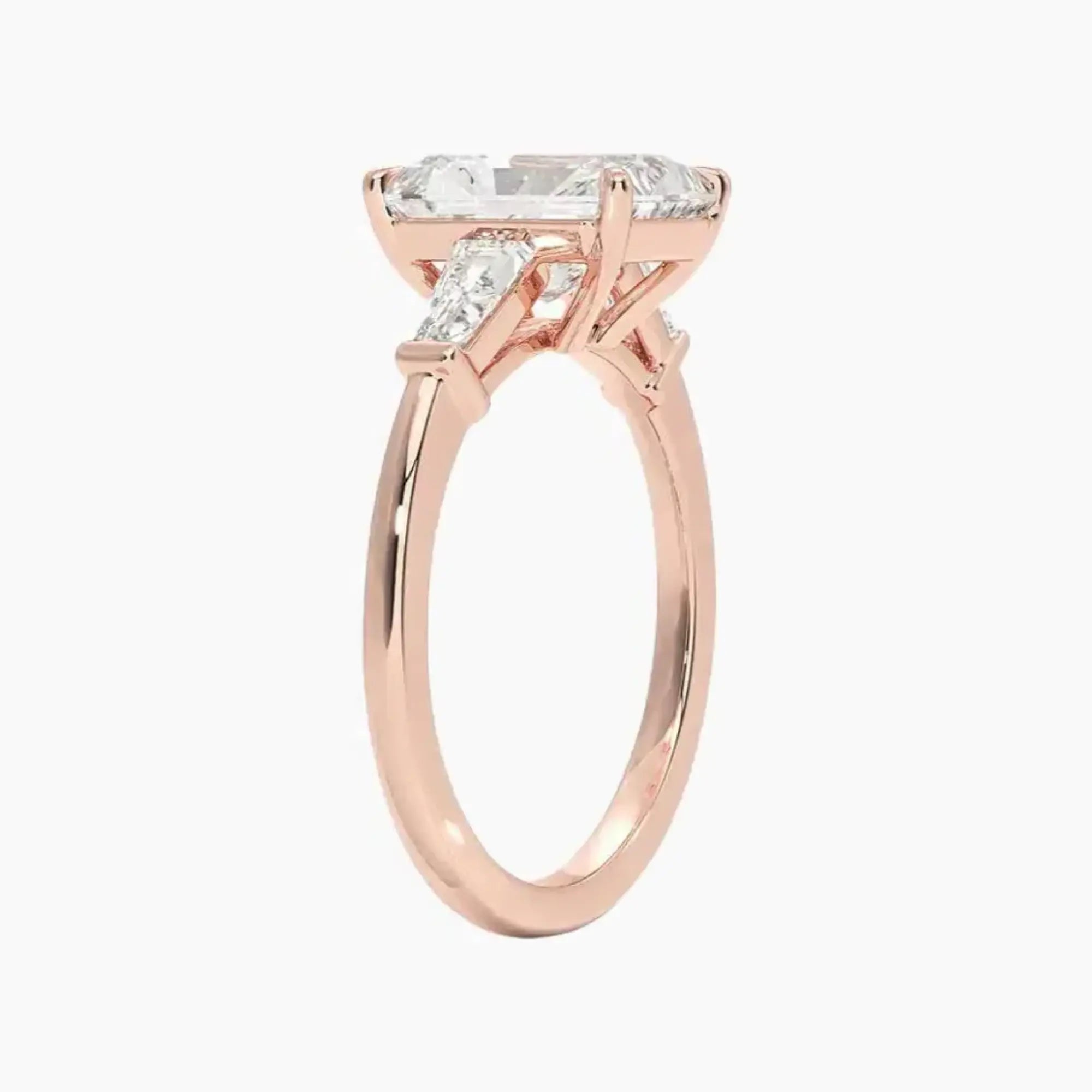 Nyx Radiant Three Stone 2 Carat Lab Grown Diamond Engagement Ring in 14K Yellow Gold
