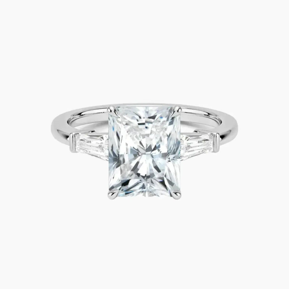 Nyx Radiant Three Stone 1.5 Carat Lab Grown Diamond Engagement Ring in 18K White Gold