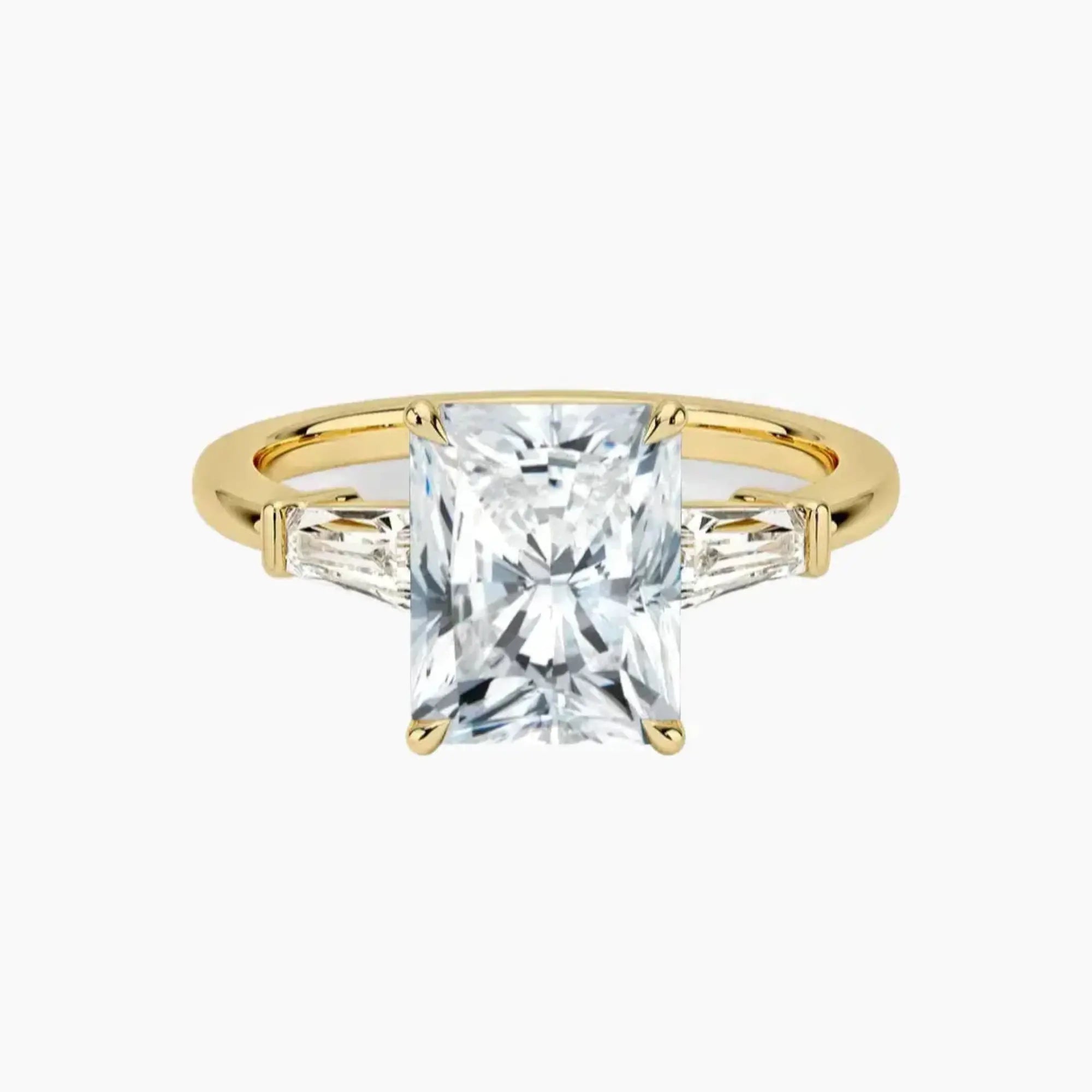 Nyx Radiant Three Stone Diamond Ring Setting in 18K White Gold