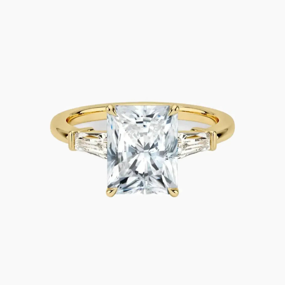 Nyx Radiant Three Stone Diamond Ring Setting in 18K White Gold