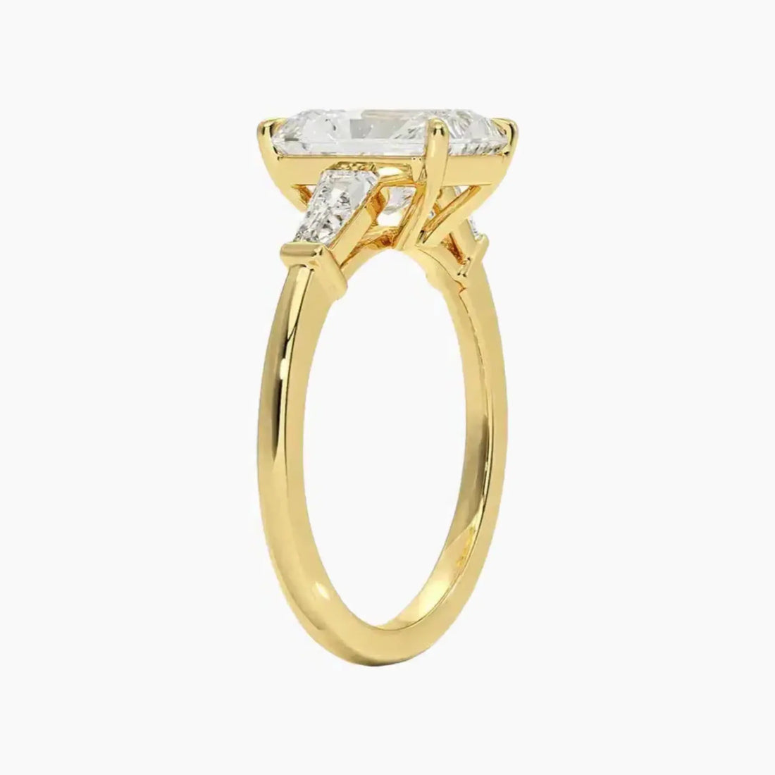 Nyx Radiant Three Stone 1 Carat Lab Grown Diamond Engagement Ring in 18K Rose Gold
