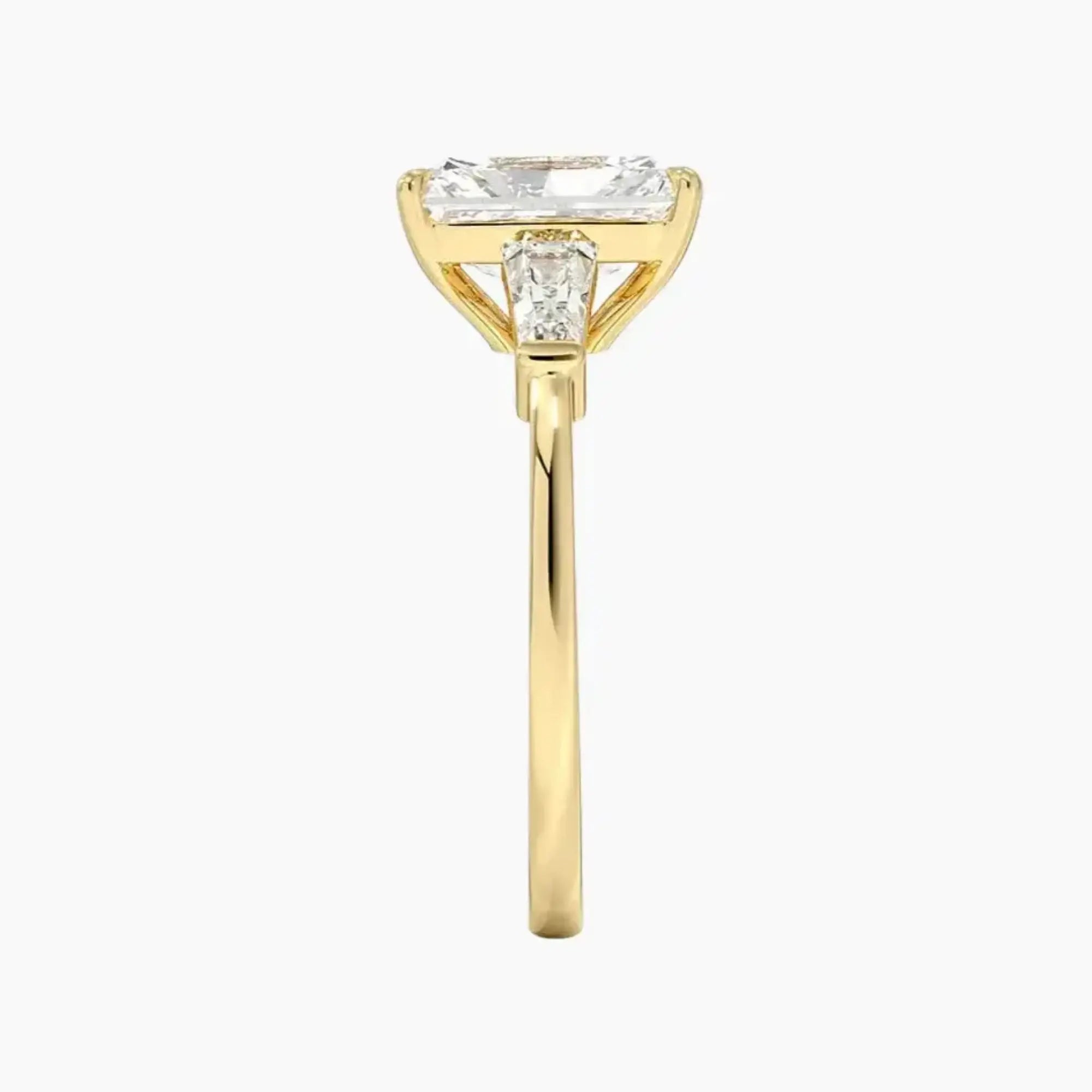 Nyx Radiant Three Stone 2.5 Carat Lab Grown Diamond Engagement Ring in 18K White Gold