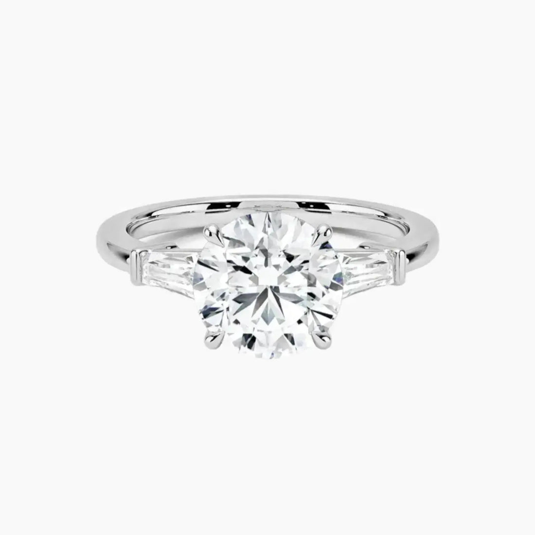 Nyx Round Three Stone 1 Carat Lab Grown Diamond Engagement Ring in 18K Yellow Gold