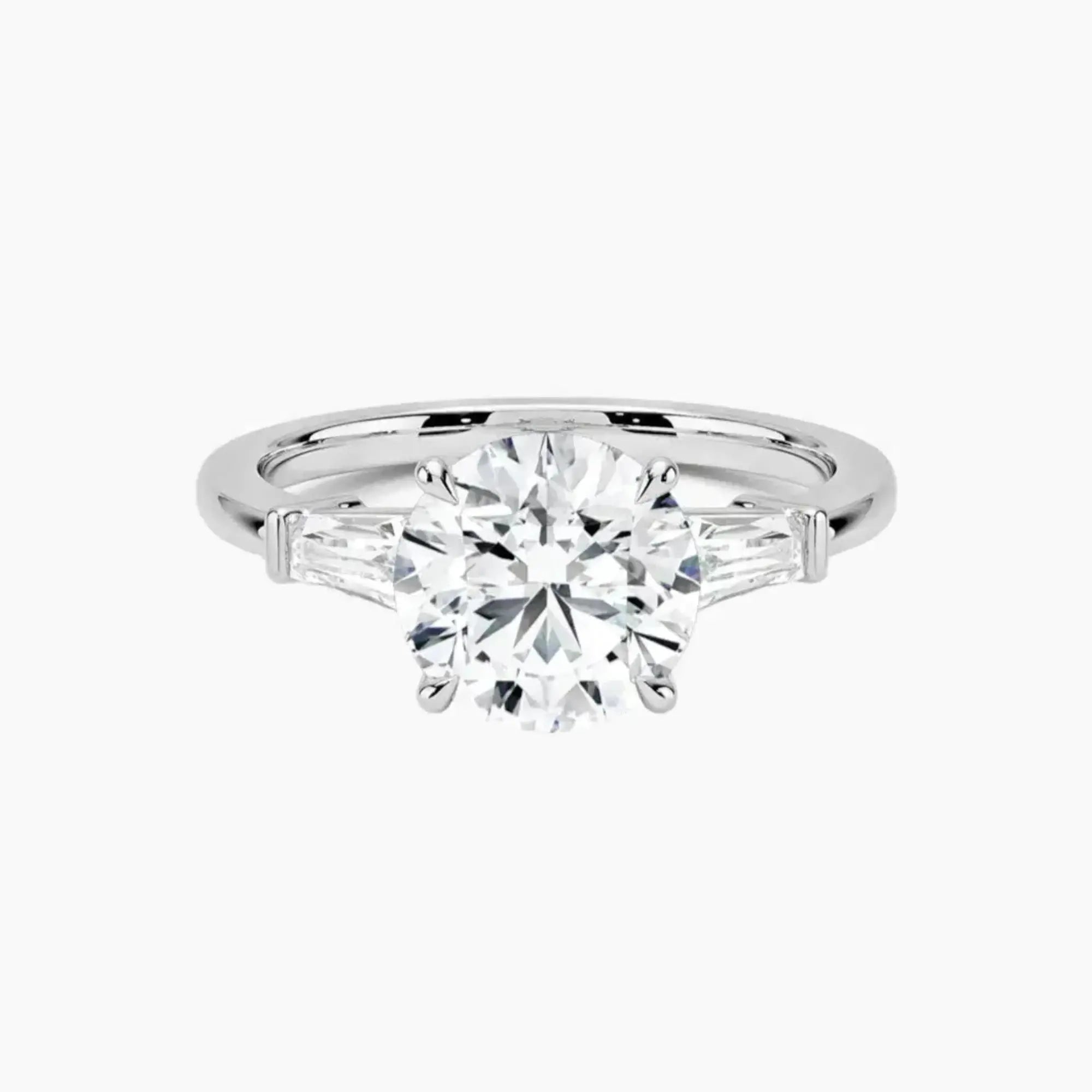 Nyx Round Three Stone Diamond Ring Setting in 18K Yellow Gold