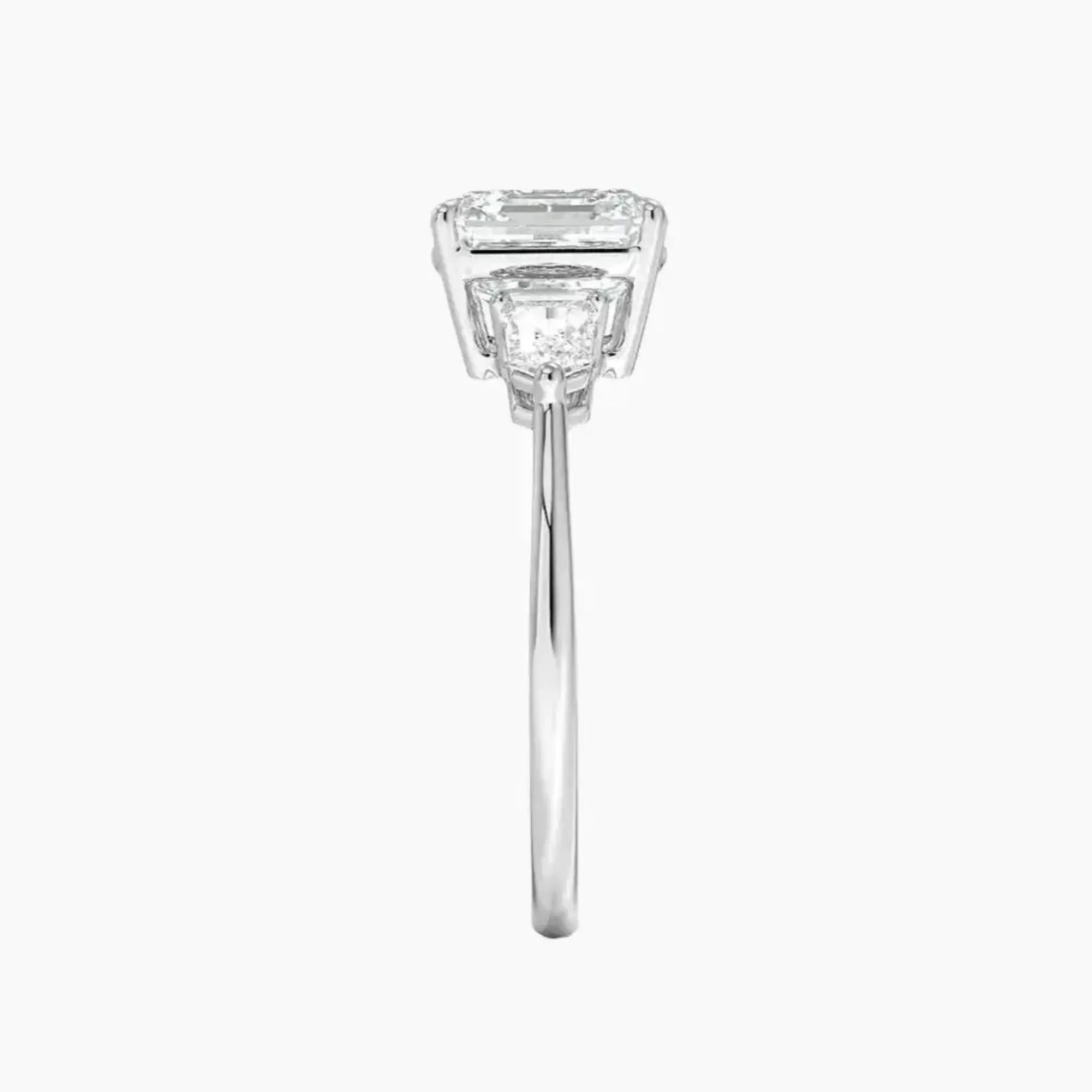 Thalassa Asscher Three Stone 3 Carat Lab Grown Diamond Engagement Ring in 14K Yellow Gold