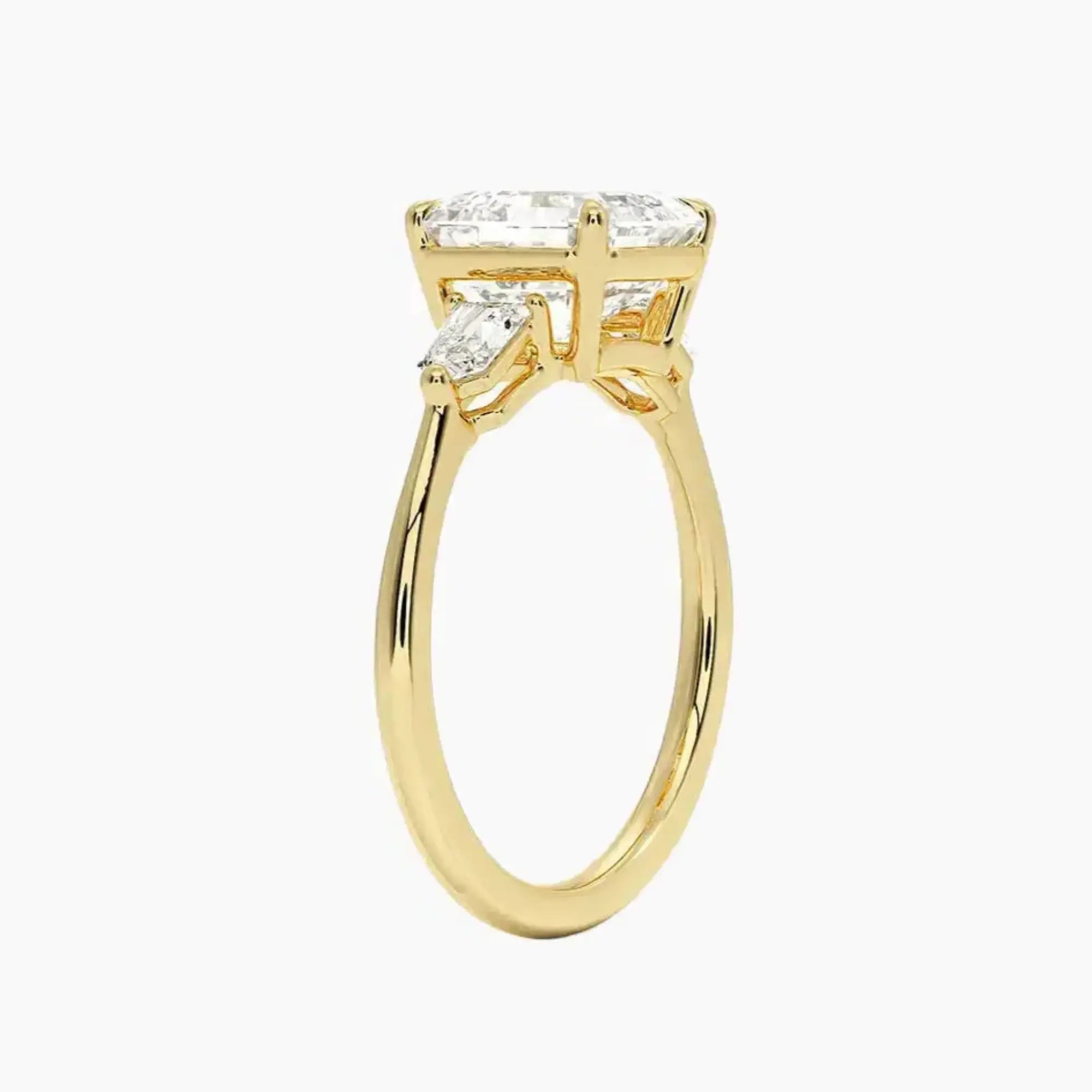 Thalassa Asscher Three Stone Diamond Ring Setting in 14K Rose Gold