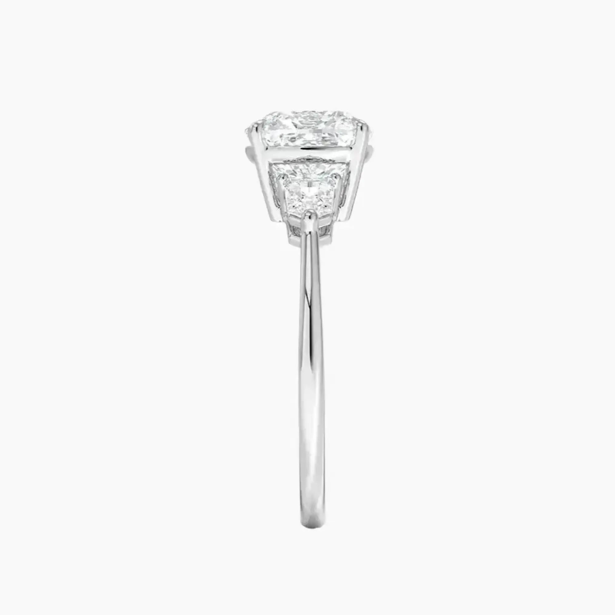 Thalassa Cushion Three Stone 1.5 Carat Lab Grown Diamond Engagement Ring in 18K Rose Gold