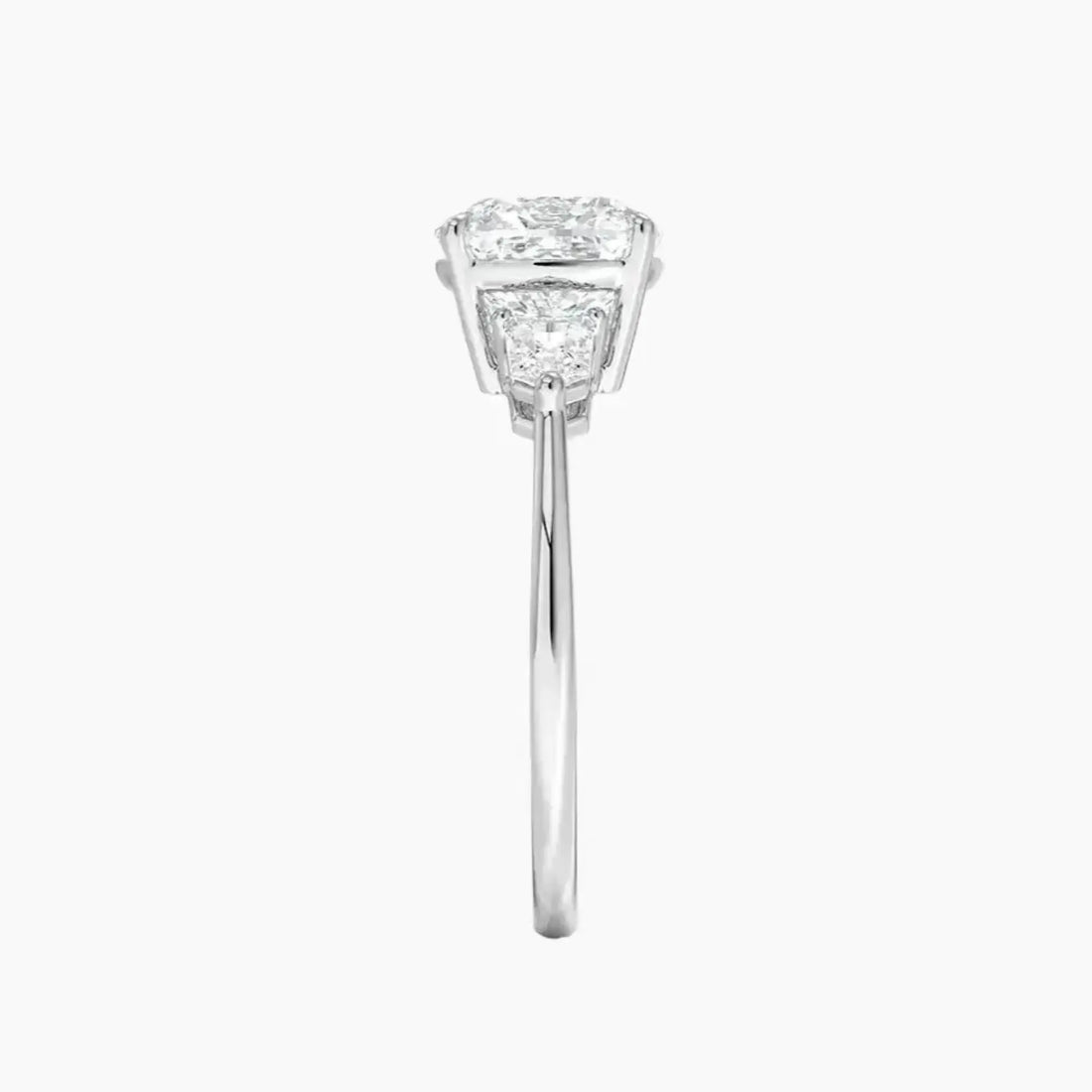 Thalassa Cushion Three Stone Diamond Ring Setting in 14K Rose Gold