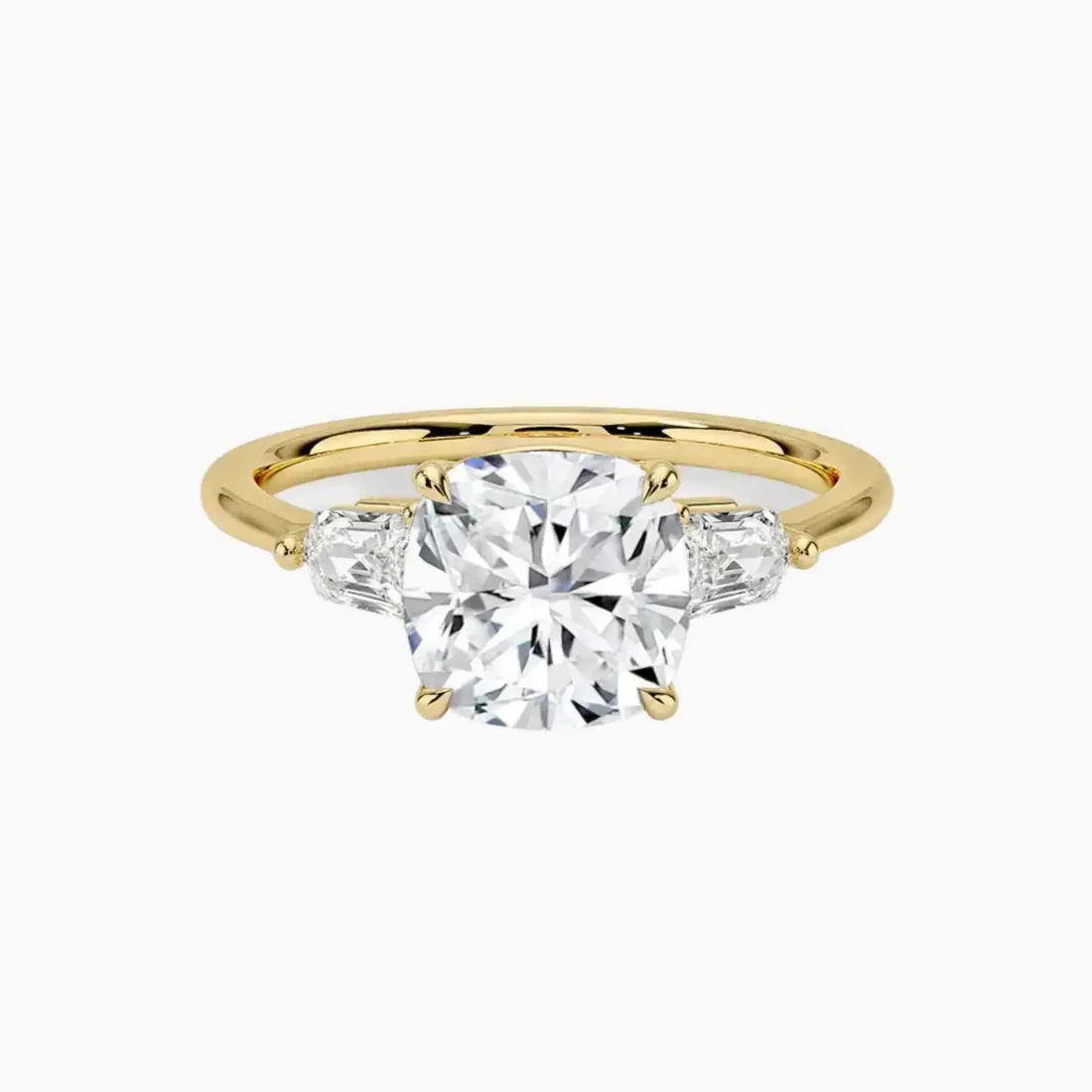 Thalassa Cushion Three Stone Diamond Ring Setting in 18K Rose Gold