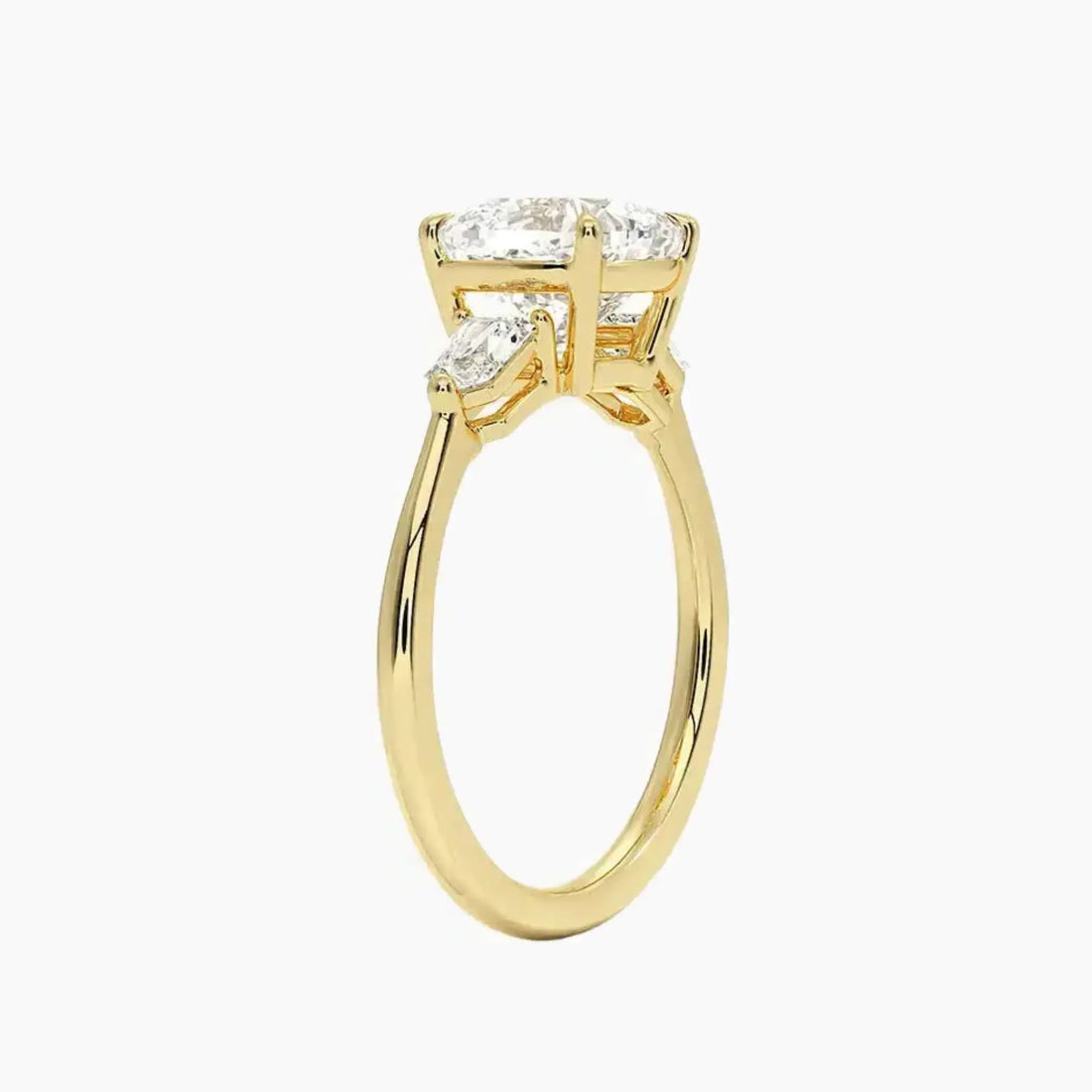 Thalassa Cushion Three Stone 1.5 Carat Lab Grown Diamond Engagement Ring in 18K Rose Gold