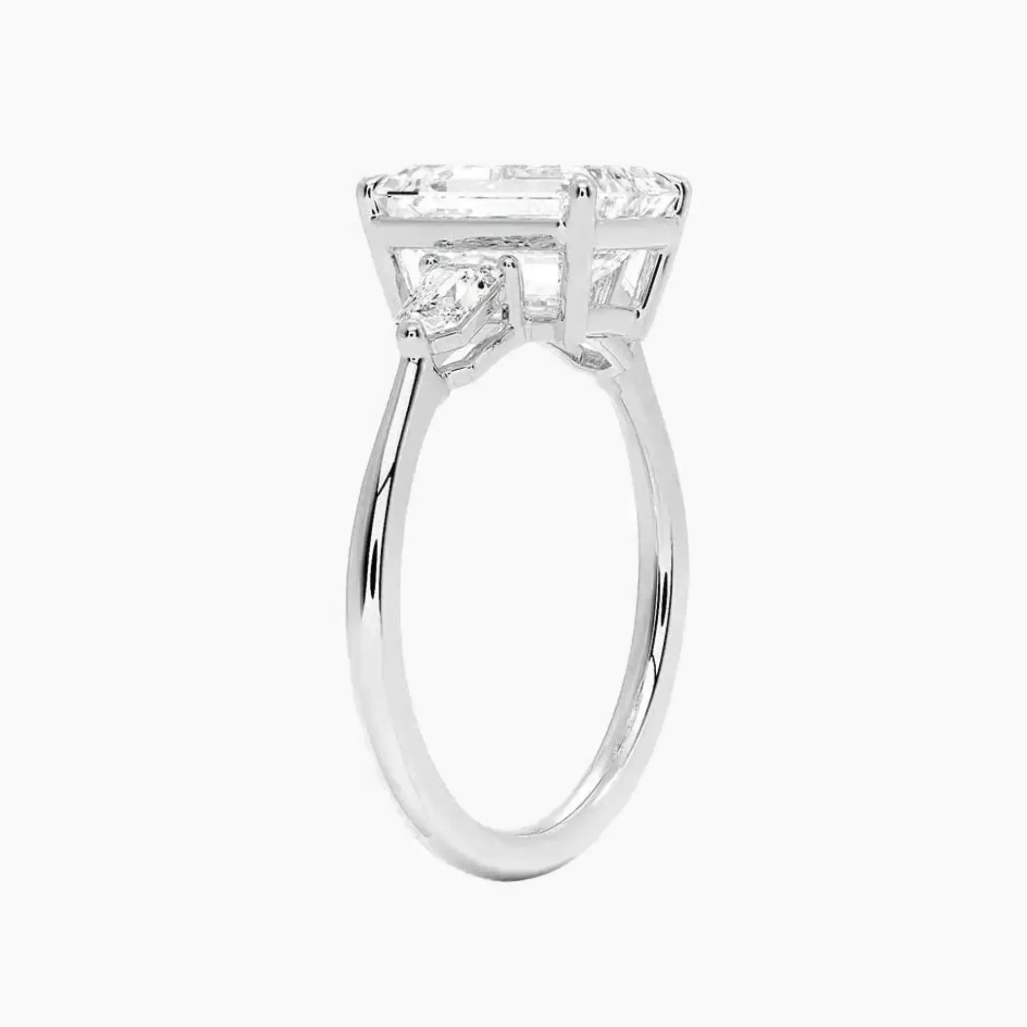 Thalassa Emerald Three Stone 1.5 Carat Lab Grown Diamond Engagement Ring in 18K Yellow Gold