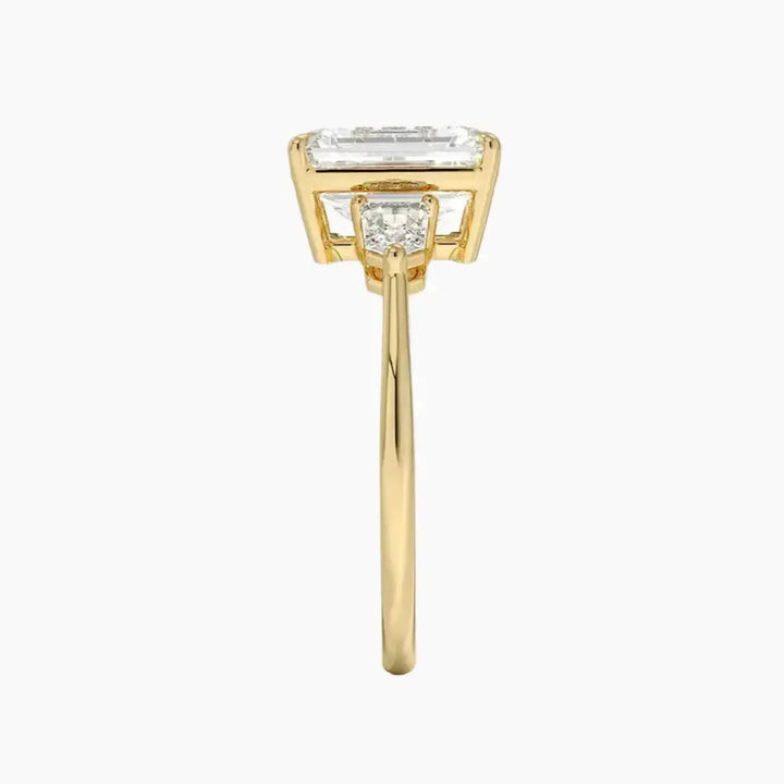 Thalassa Emerald Three Stone 1.5 Carat Lab Grown Diamond Engagement Ring in 14K Rose Gold