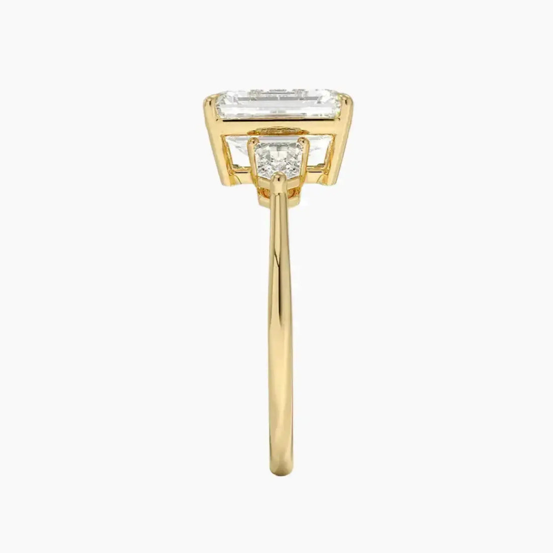Thalassa Emerald Three Stone 2 Carat Lab Grown Diamond Engagement Ring in 14K White Gold