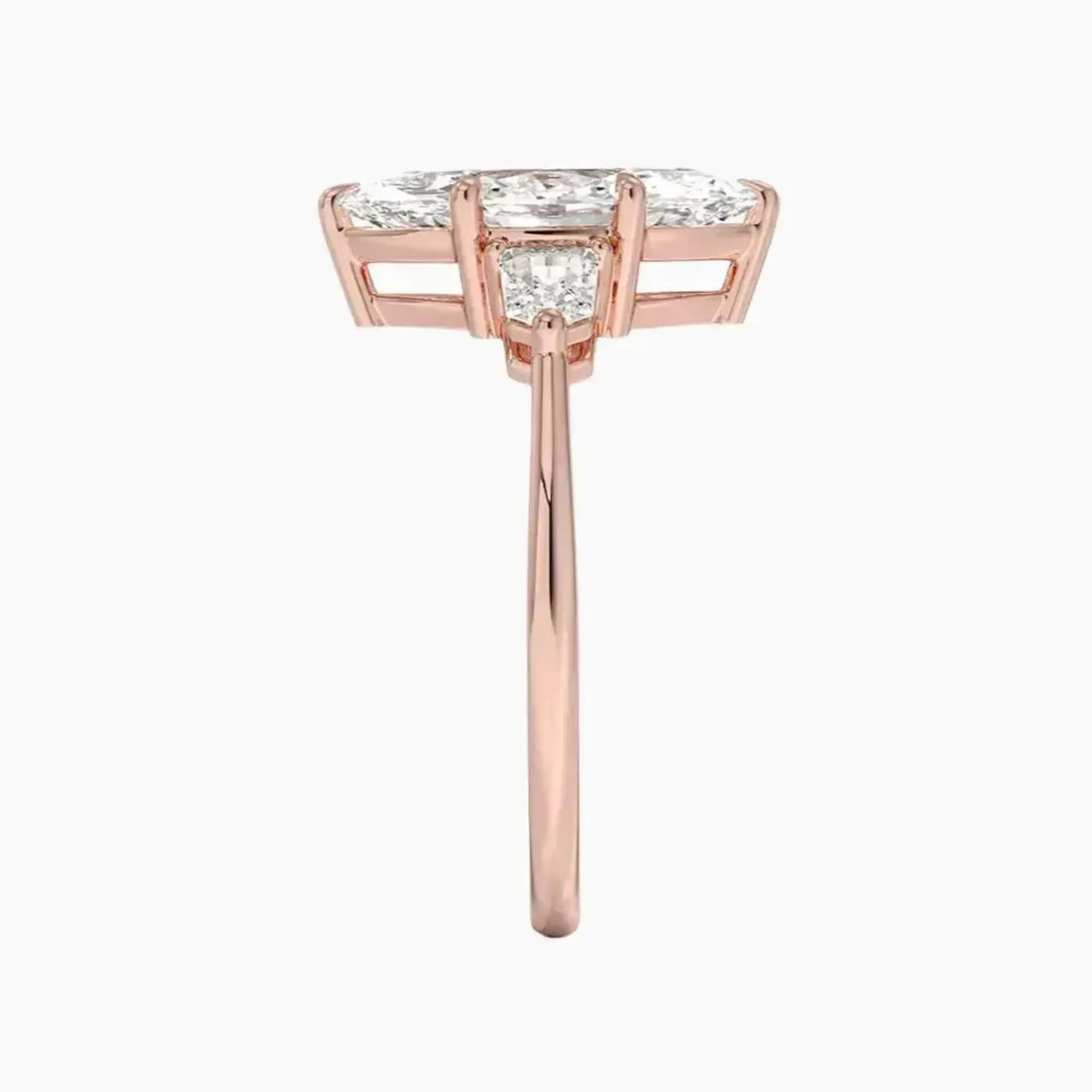 Thalassa Marquise Three Stone 3 Carat Lab Grown Diamond Engagement Ring in 14K Rose Gold